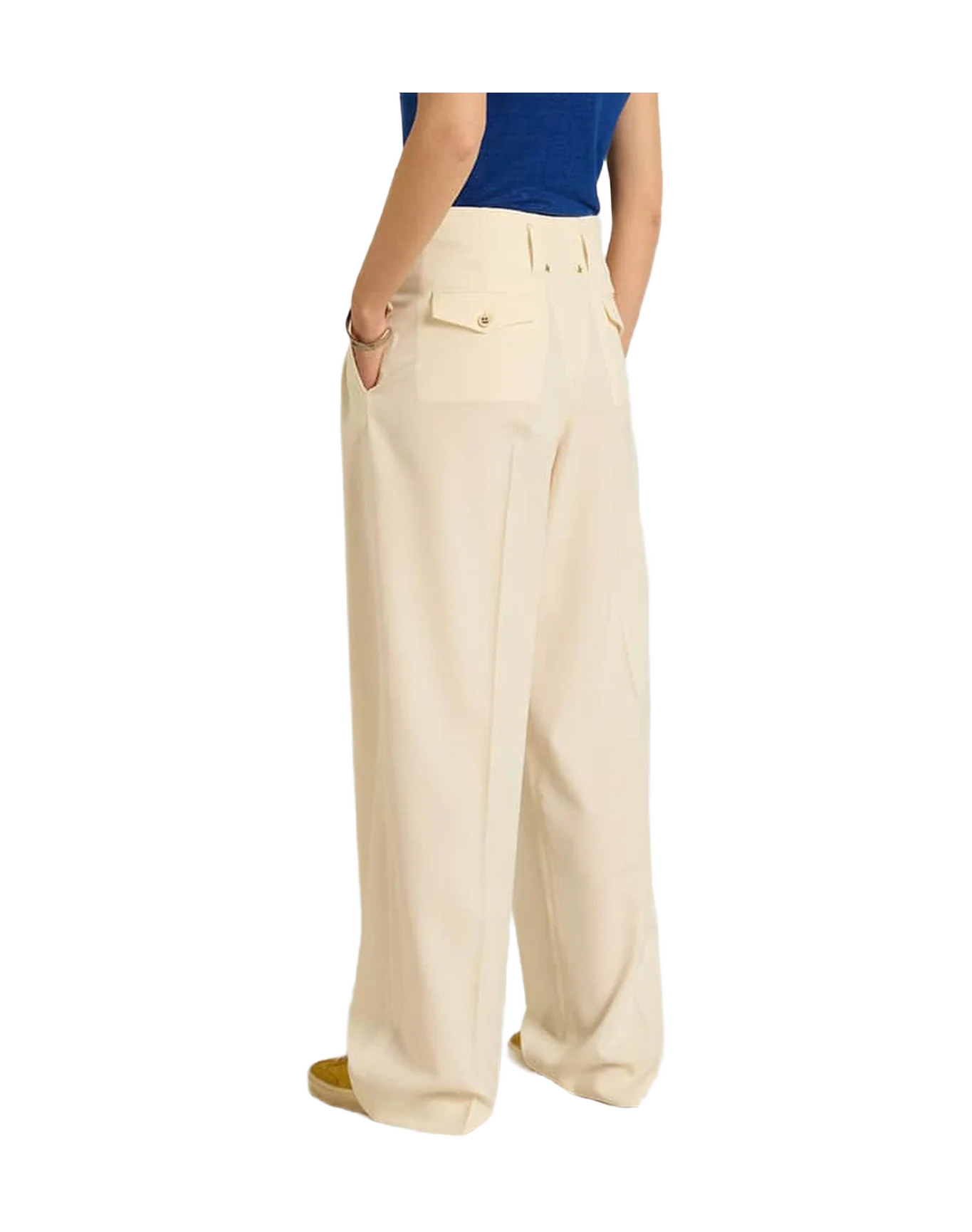 Women | Joggers In Aged White Wool Blend | Arctic Wolf - Image 8