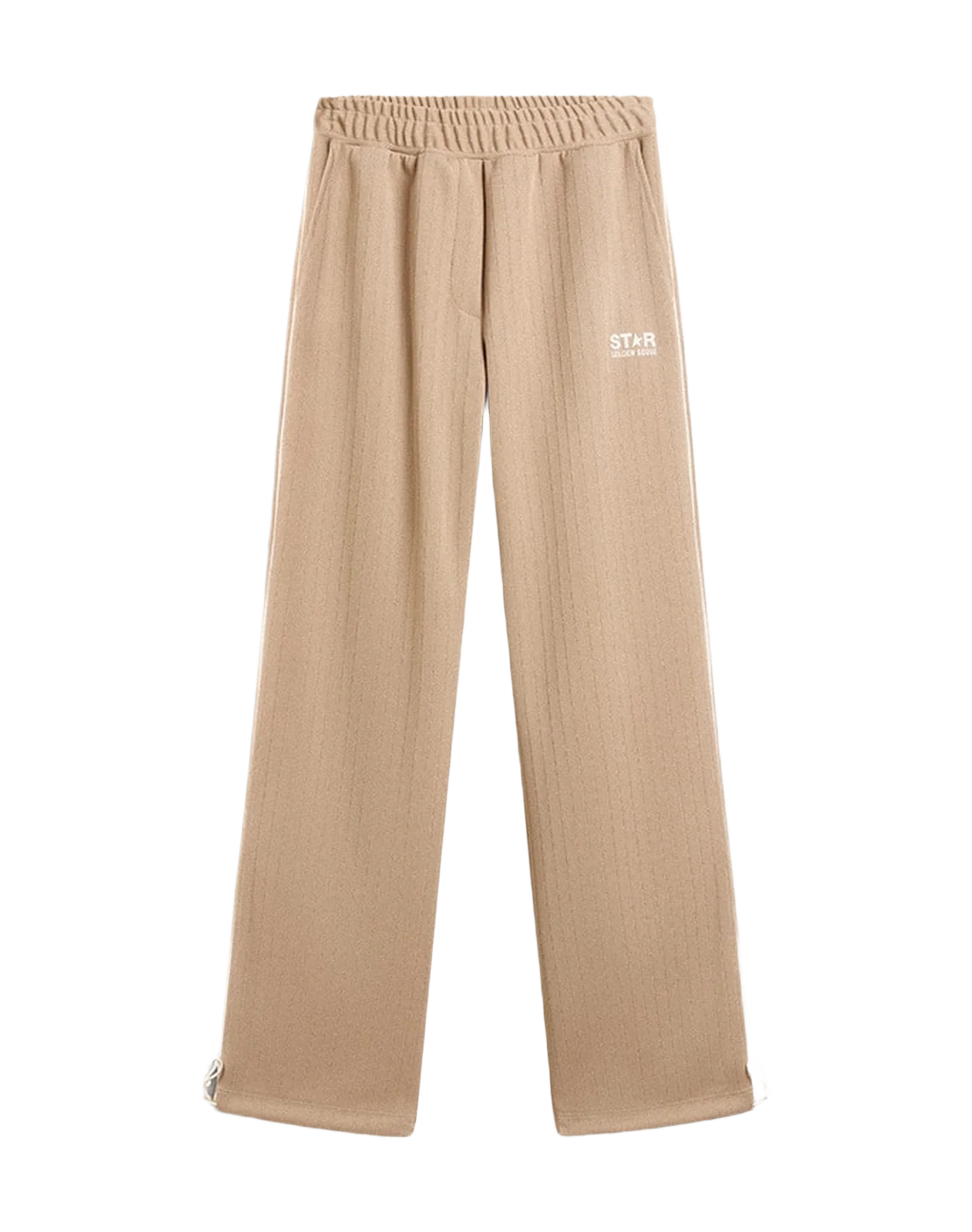 Women | Light Beige Joggers With White Logo | Pale Khaki x Papyrus - Image 5