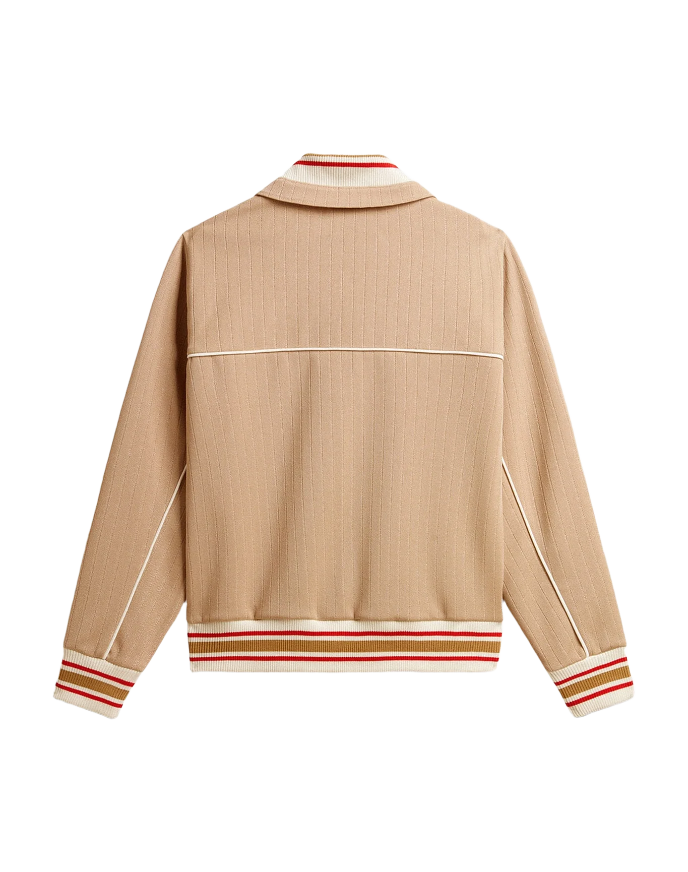 Women | Light Beige Zipped Sweatshirt With White Logo | Pale Khaki x Papyrus