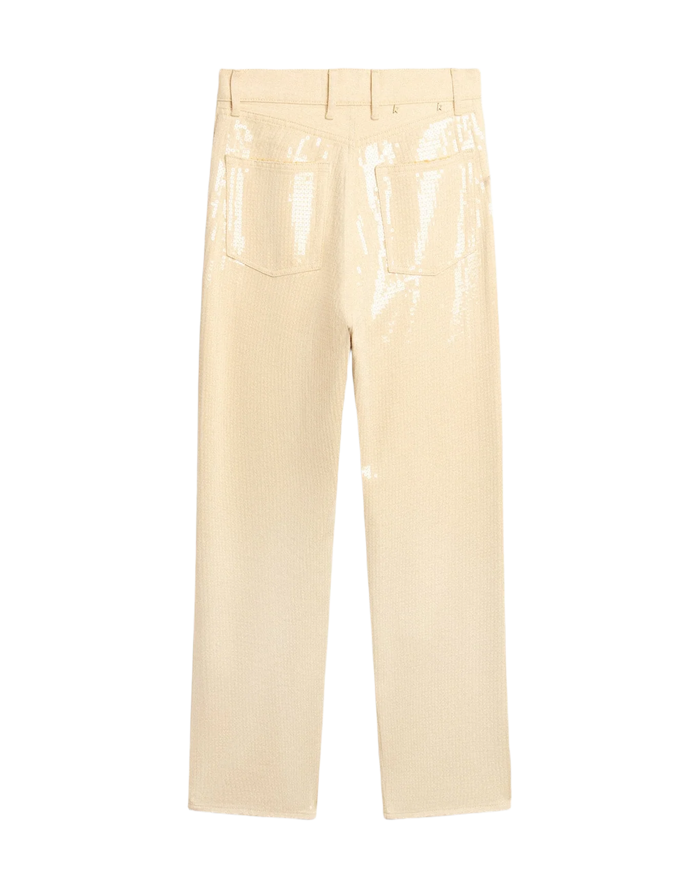 Women | Pants With Transparent All Over Sequins | Ecru - Image 8