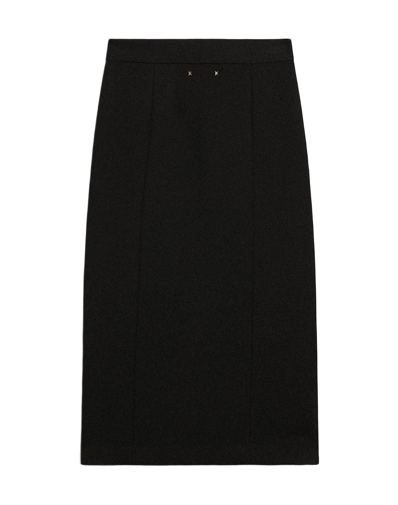 Women | Pencil Skirt In Wool With Gold Heraldic Buttons | Dark Blue - Image 5
