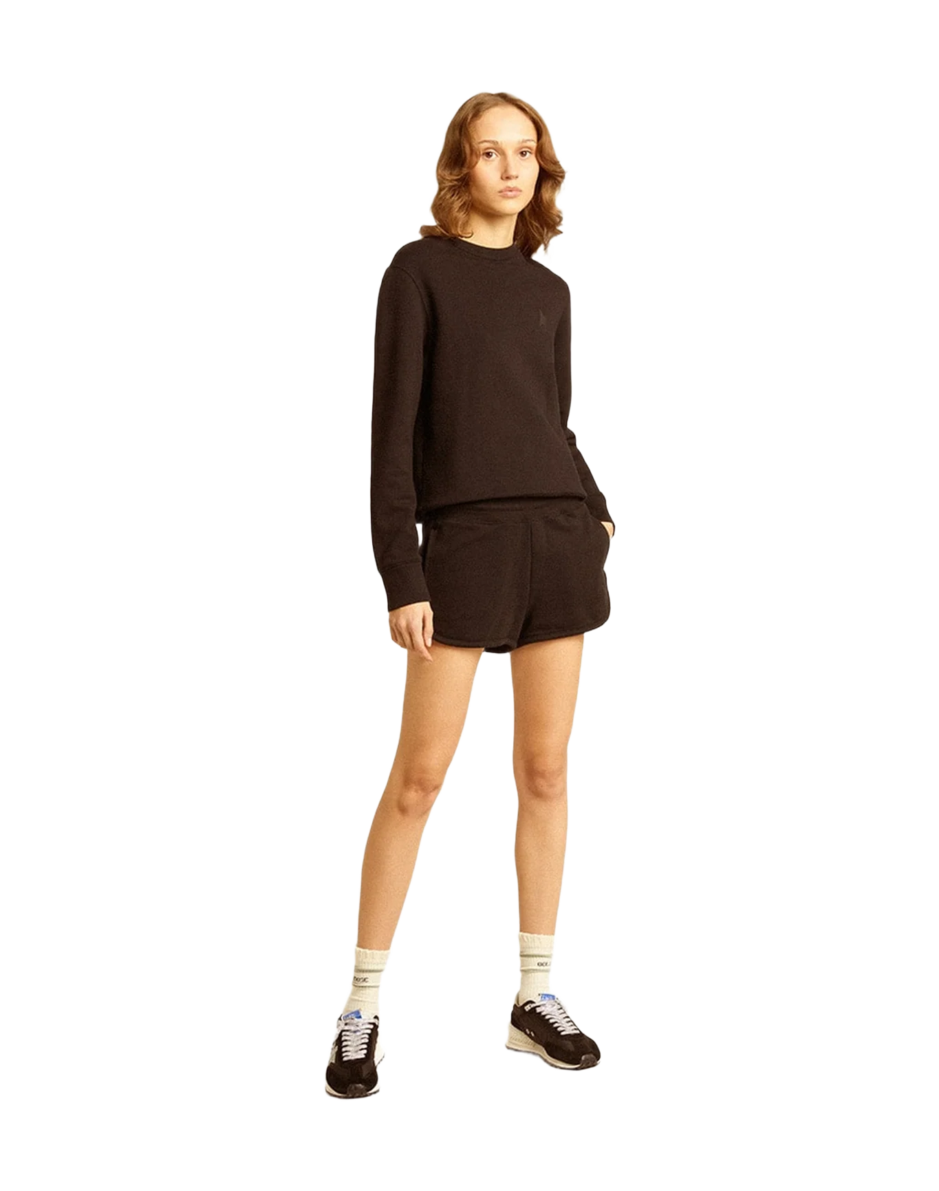 Women | Shorts With Tone On Tone Star | Black - Image 3
