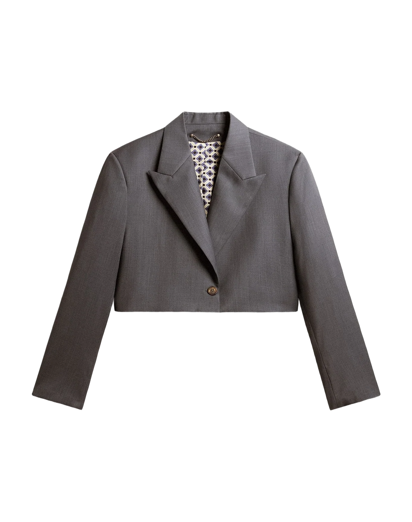 Women | Single Breasted Cropped Jacket In Baby Blue Wool | Grisallie - Image 7