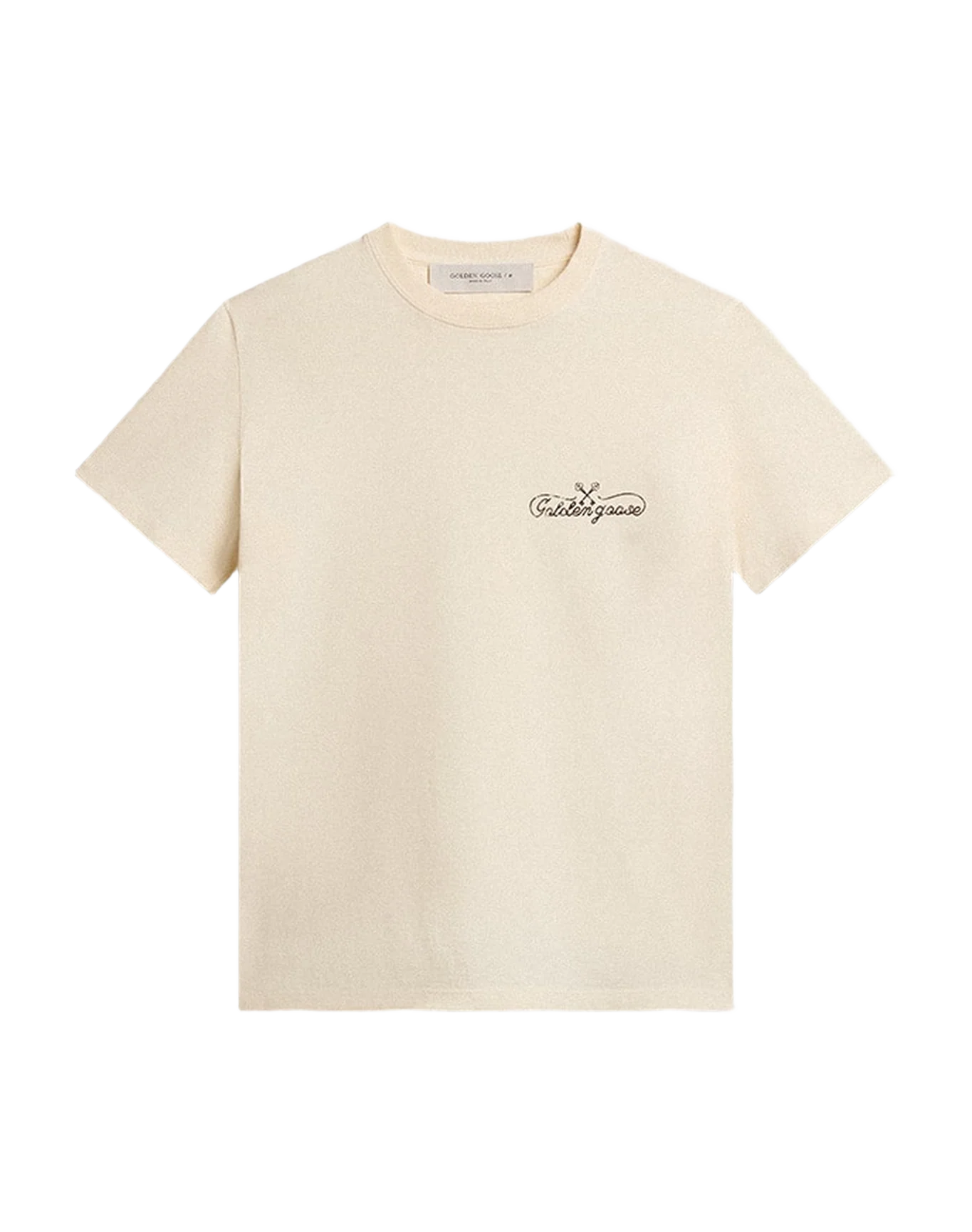 Women | T Shirt In Aged With Logo On The Chest | Heritage White x Black - Image 7
