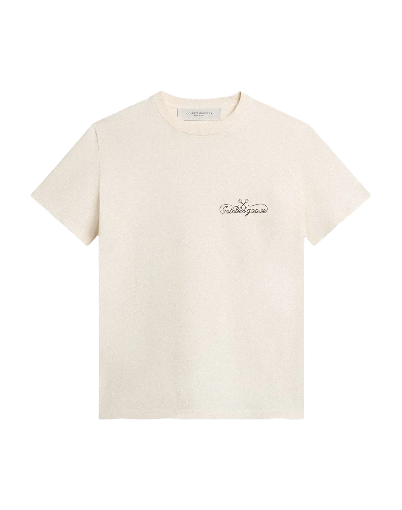 Women | T Shirt In Aged With Logo On The Chest | Heritage White x Black - Image 9