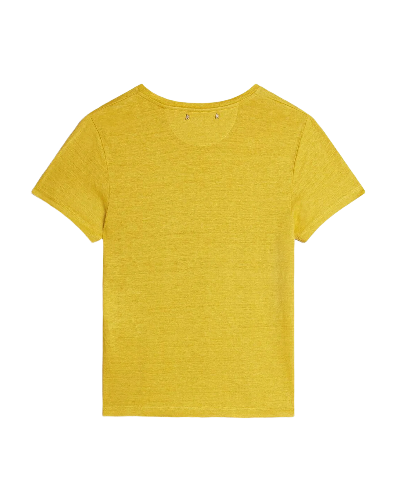 Women | T Shirt In Yellow Linen | Maize x Windsor Wine - Image 8
