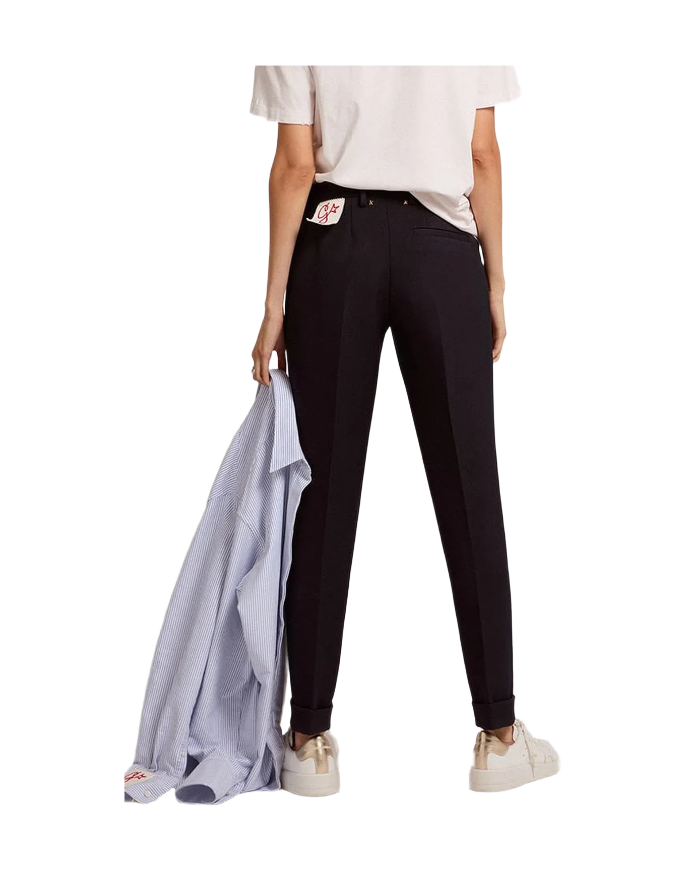 Women | Wool Cigarette Pants | Dark Blue - Image 6