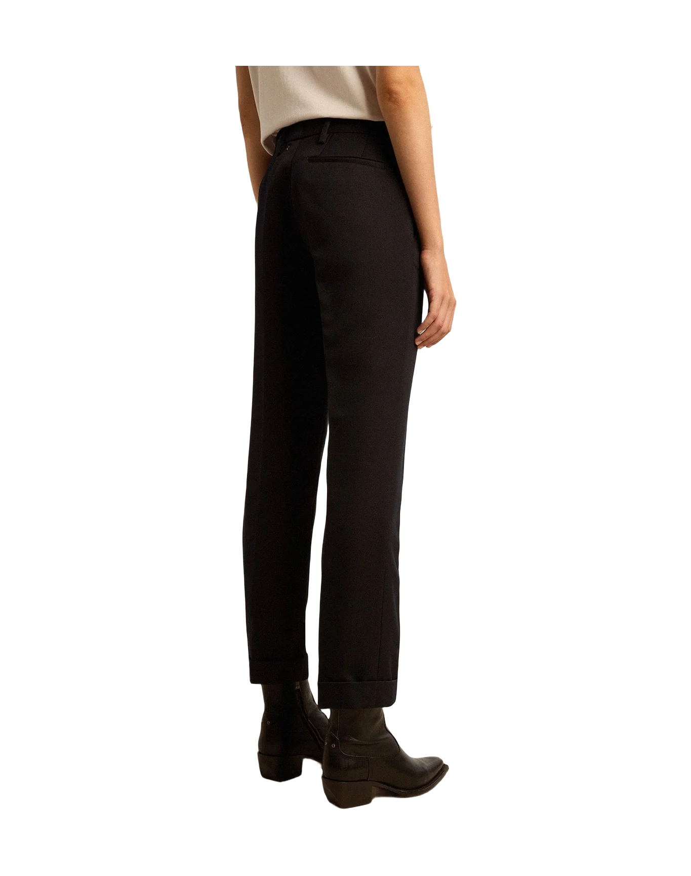 Women | Wool Cigarette Pants | Dark Blue - Image 7