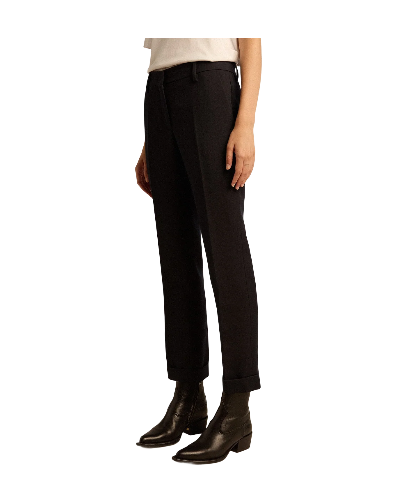 Women | Wool Cigarette Pants | Dark Blue - Image 8