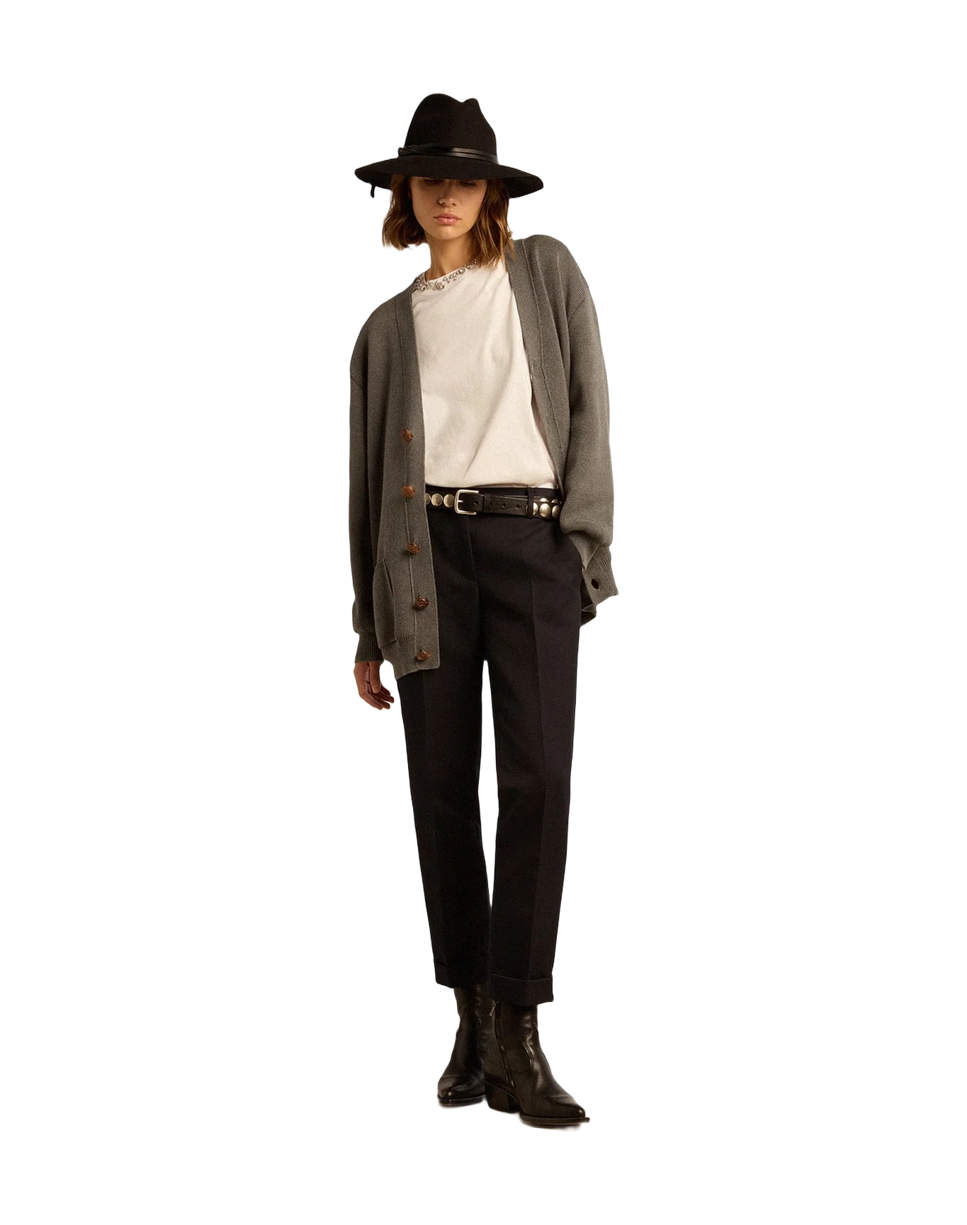 Women | Wool Cigarette Pants | Dark Blue - Image 9