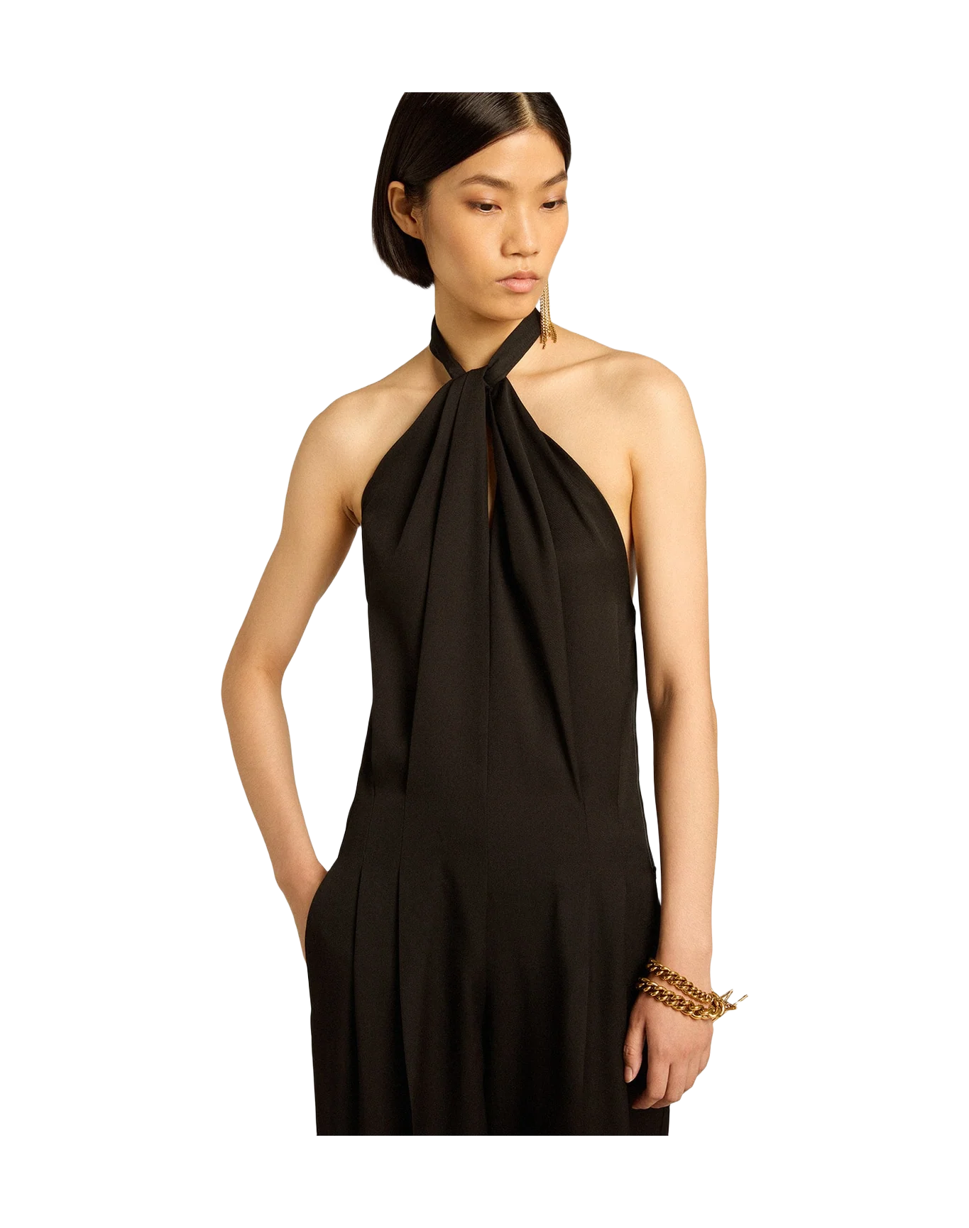 Women | Wool Gabardine Jumpsuit | Black