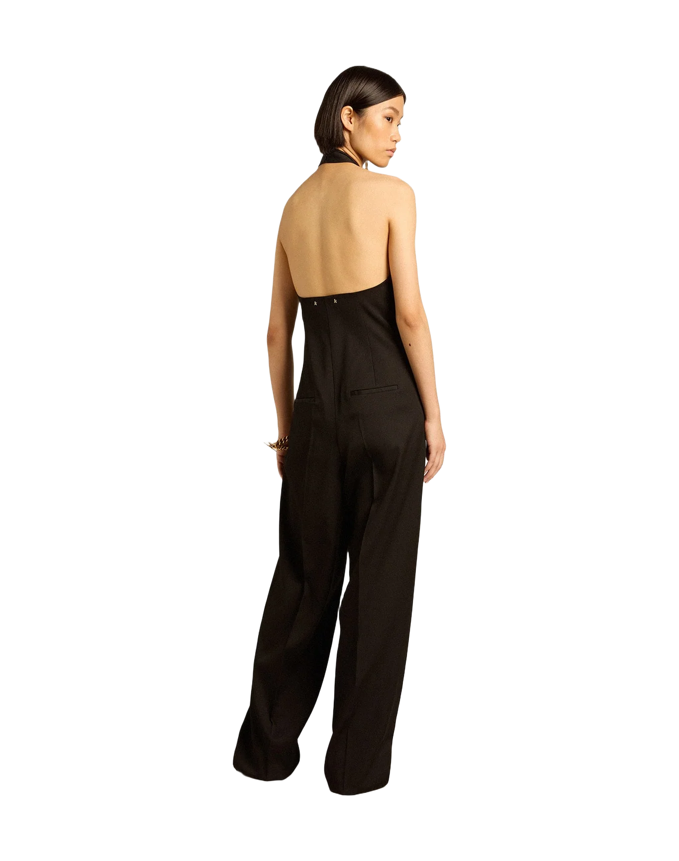 Women | Wool Gabardine Jumpsuit | Black - Image 7