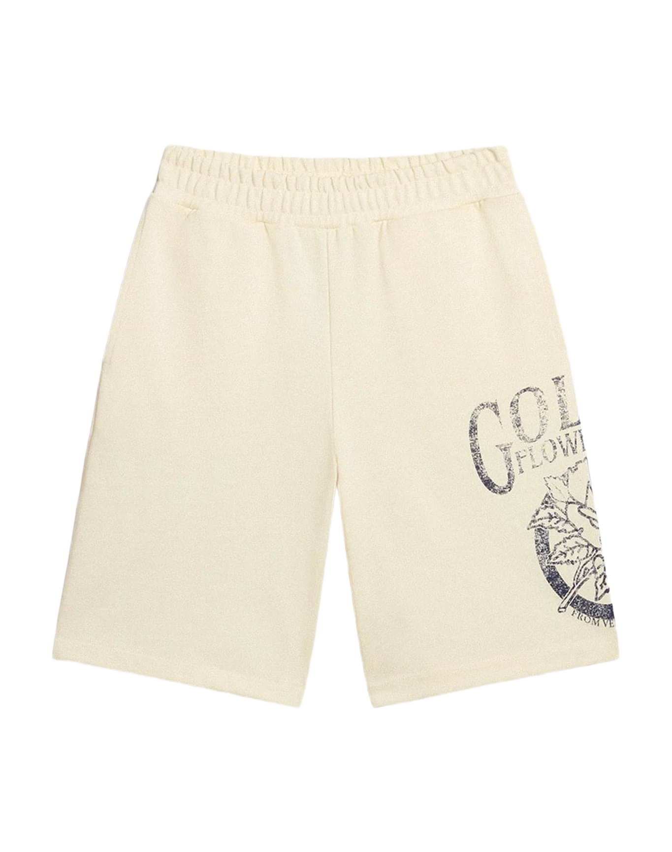 Kids | Bermuda Shorts Aged White with Print On The Front | Artic Wolf x Eclipse - Image 6