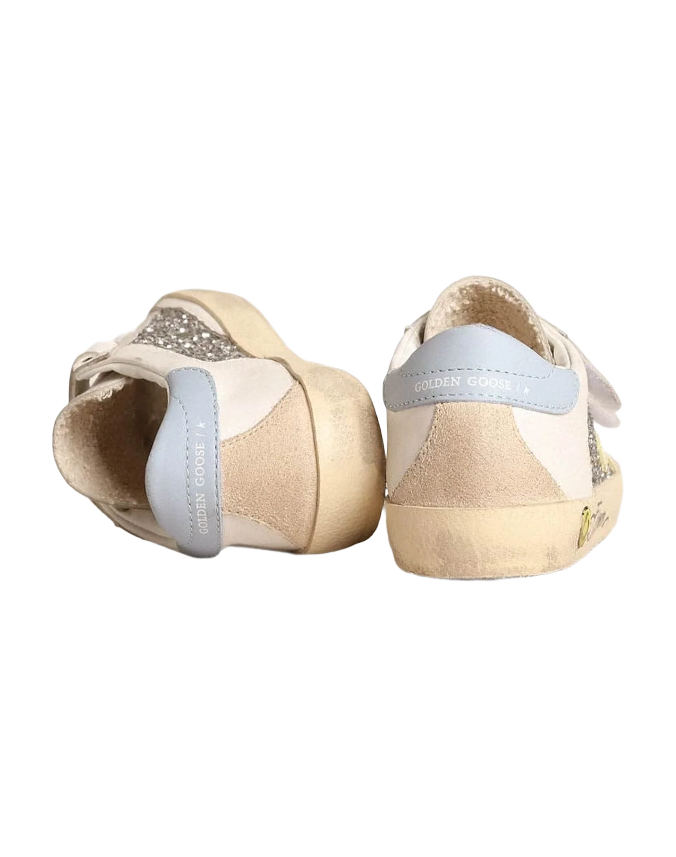 Kids | Bio-Based Old School Junior with Yellow Star & Glitter Inserts | Silver x White x Light Yellow x Powder Blu x Beige