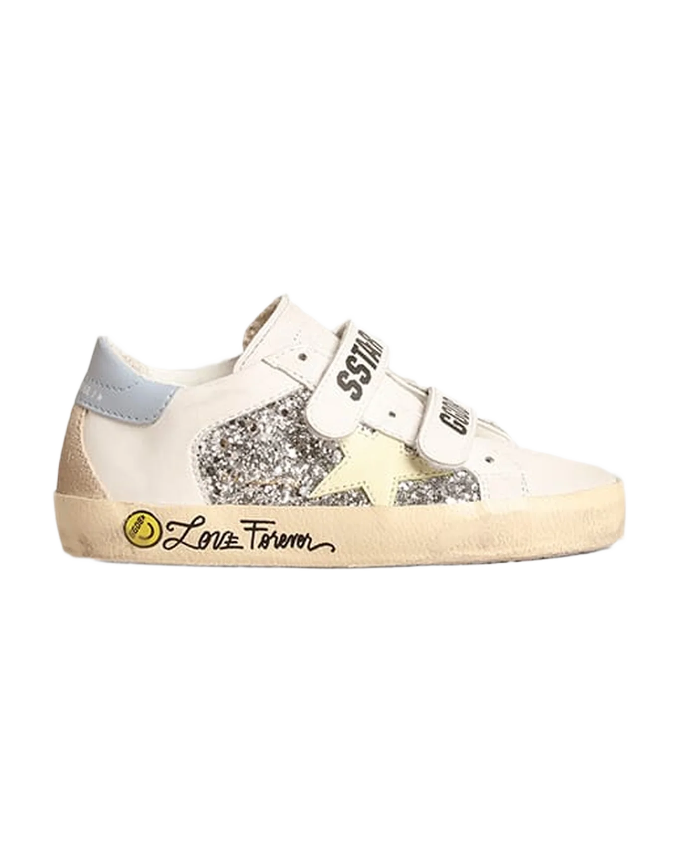 Kids | Bio-Based Old School Junior with Yellow Star & Glitter Inserts | Silver x White x Light Yellow x Powder Blu x Beige - Image 4