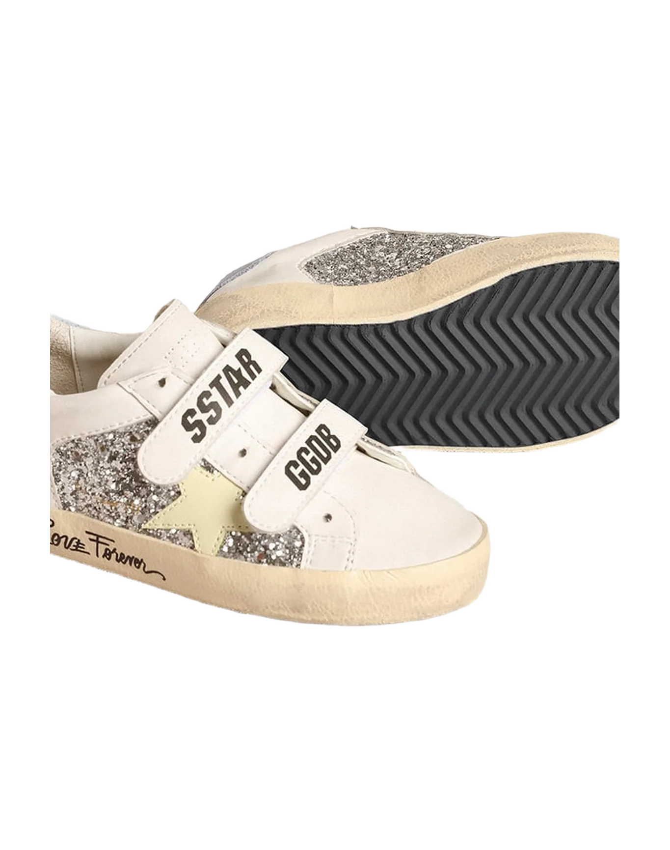 Kids | Bio-Based Old School Junior with Yellow Star & Glitter Inserts | Silver x White x Light Yellow x Powder Blu x Beige - Image 5