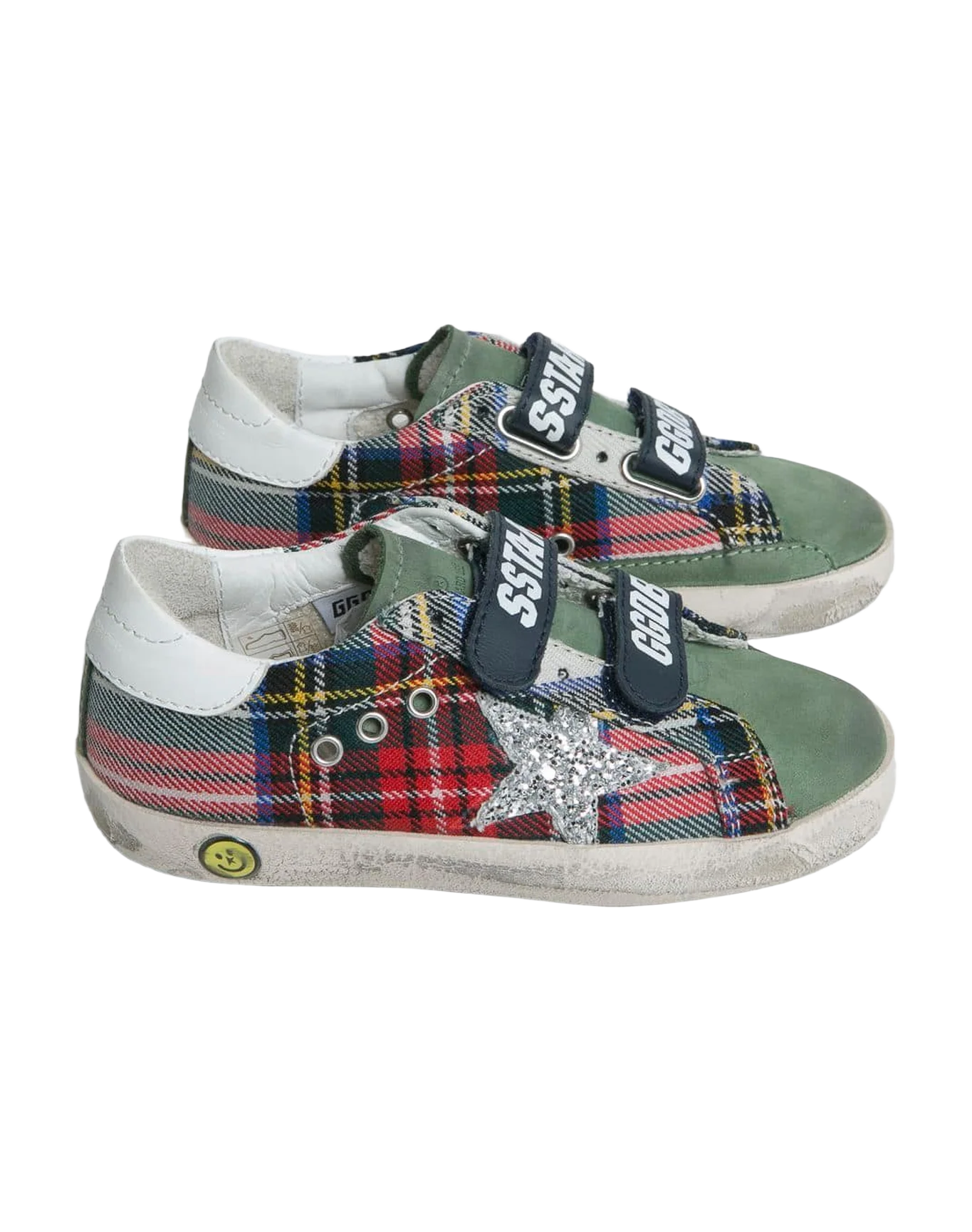 Kids | Checkered Super-Star Sneakers with Glittered Star & Straps (V1) - Image 2