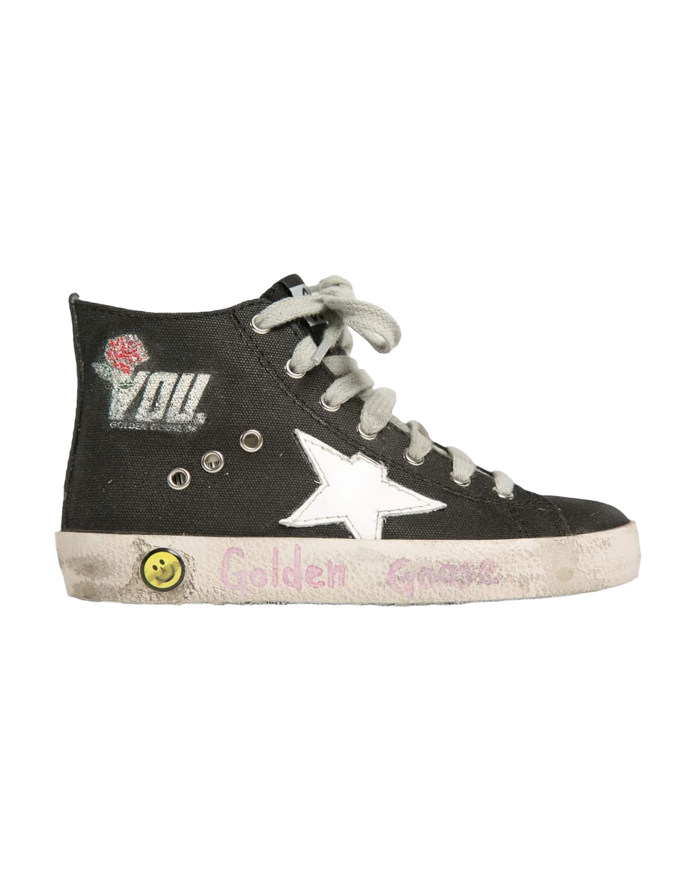 Kids | Francy Sneakers Black Canvas with Violet Glitter - Image 2