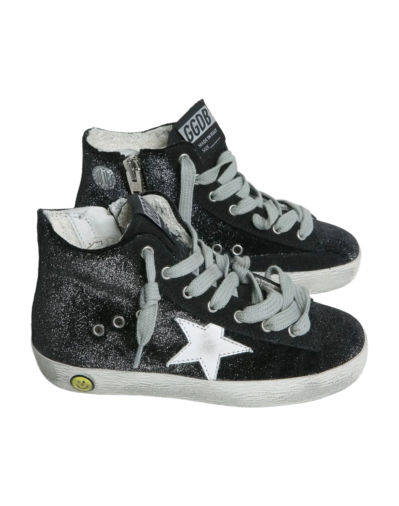Kids | Francy Sneakers Silver Velvet & White Star - Image 2