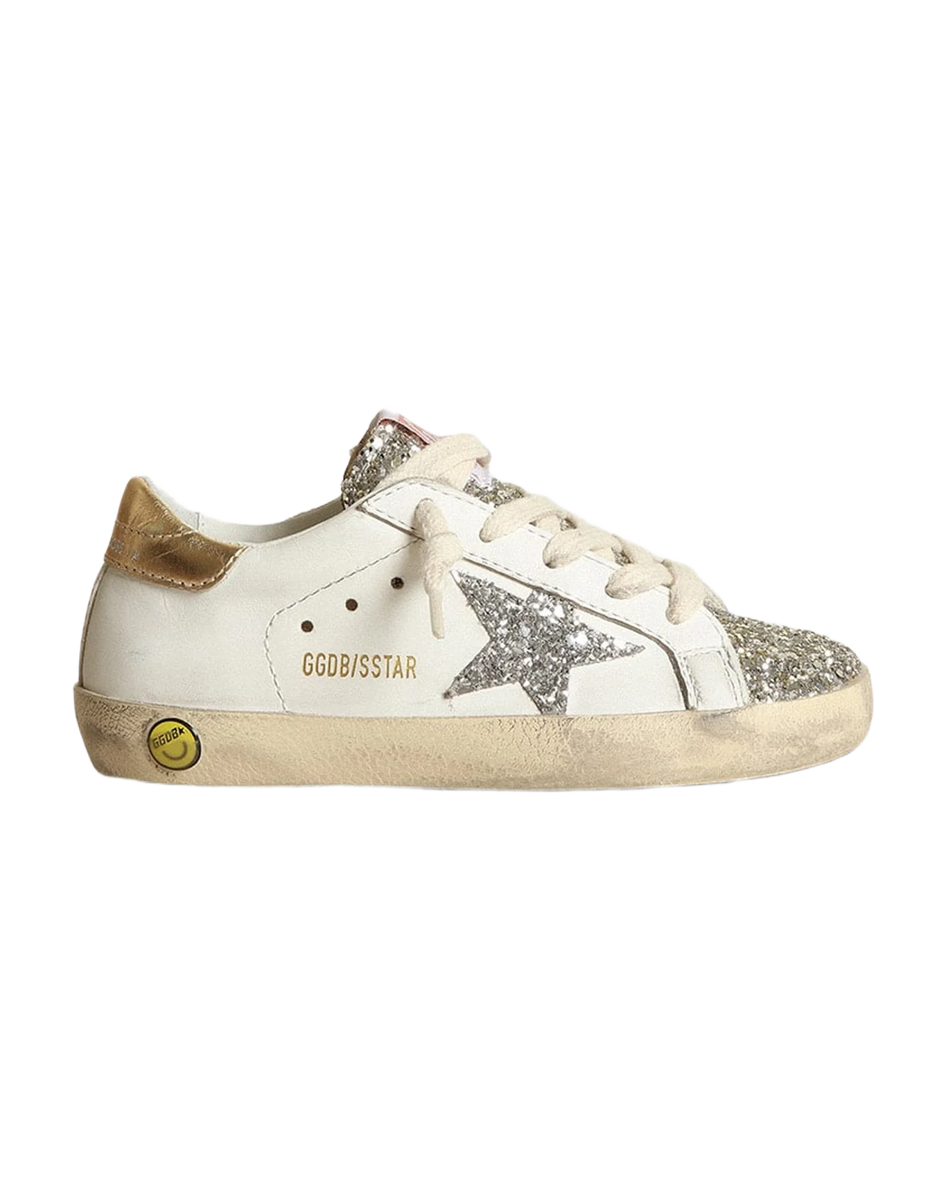 Kids | Junior Super-Star with Silver Glitter Star & Platinum Tongue | White x Silver x Gold - Image 3