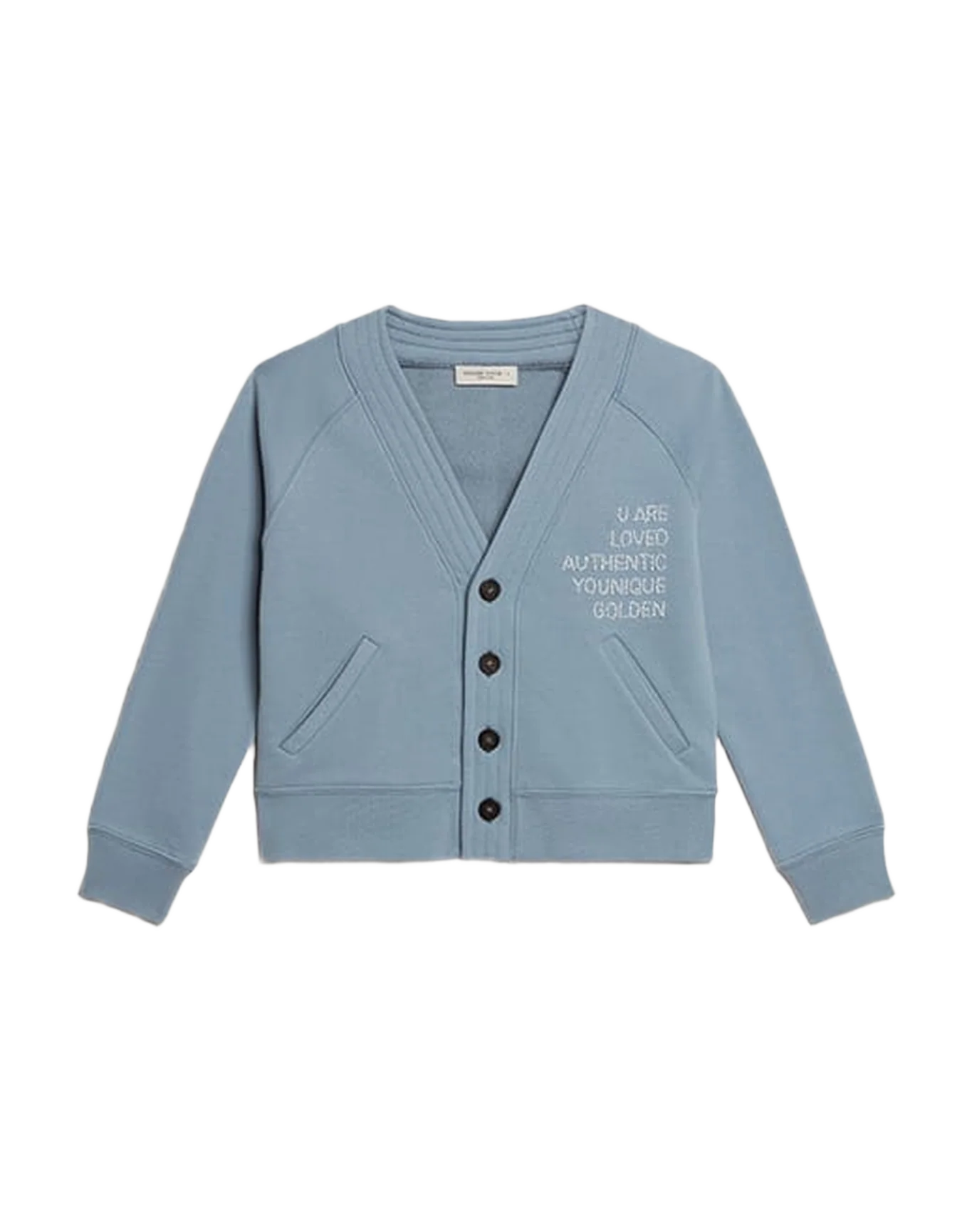 Kids | Light Blue Cotton Cardigan with Beaded Lettering | Citadel - Image 8