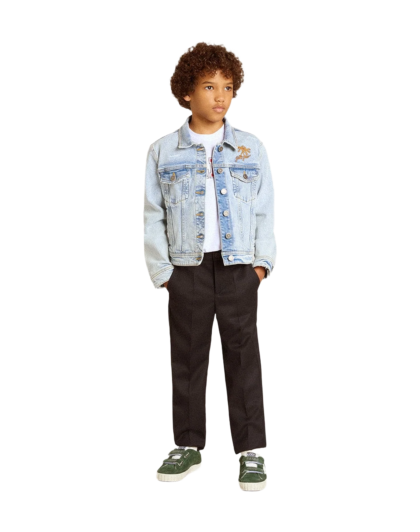 Kids | Light Denim Jacket with Embroidery | Light Blue - Image 11
