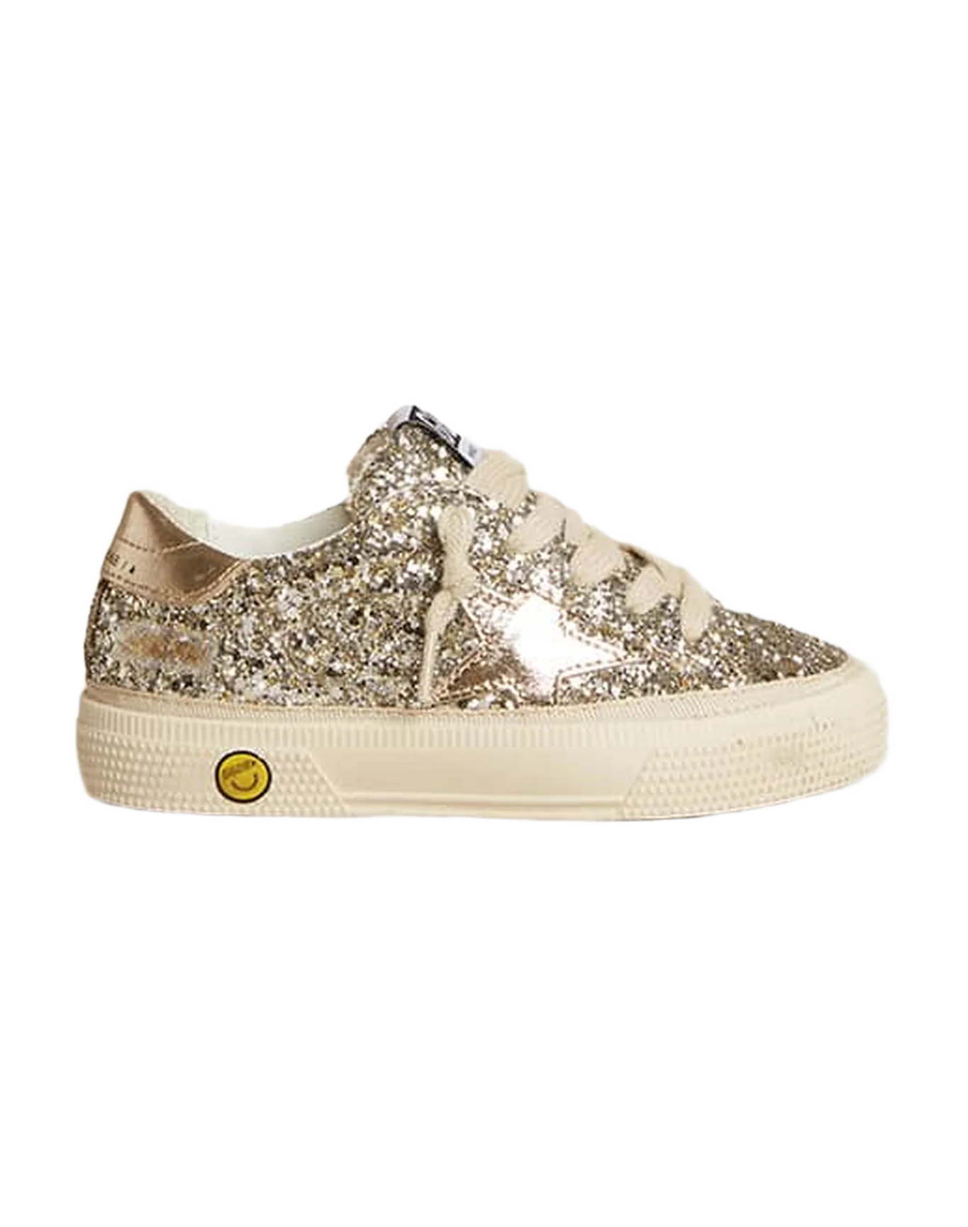 Kids | May Junior Platinum Glitter with Metallic Leather Star & Heel Tab | Platinum - Image 5