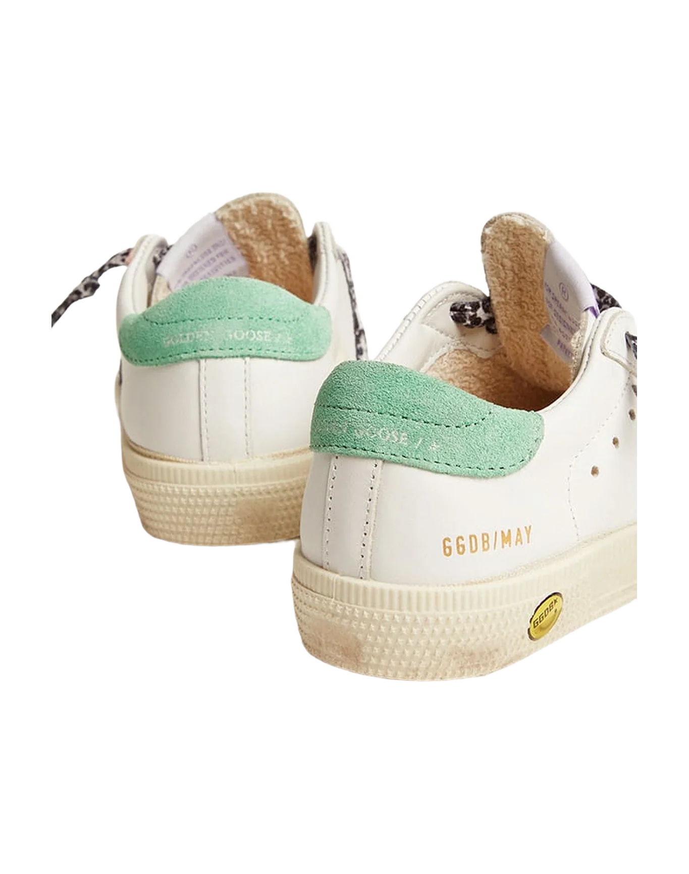 Kids | May Junior with Platinum Star & Acquamarine Heel Tab | White x Platinum x Aquamarine - Image 2