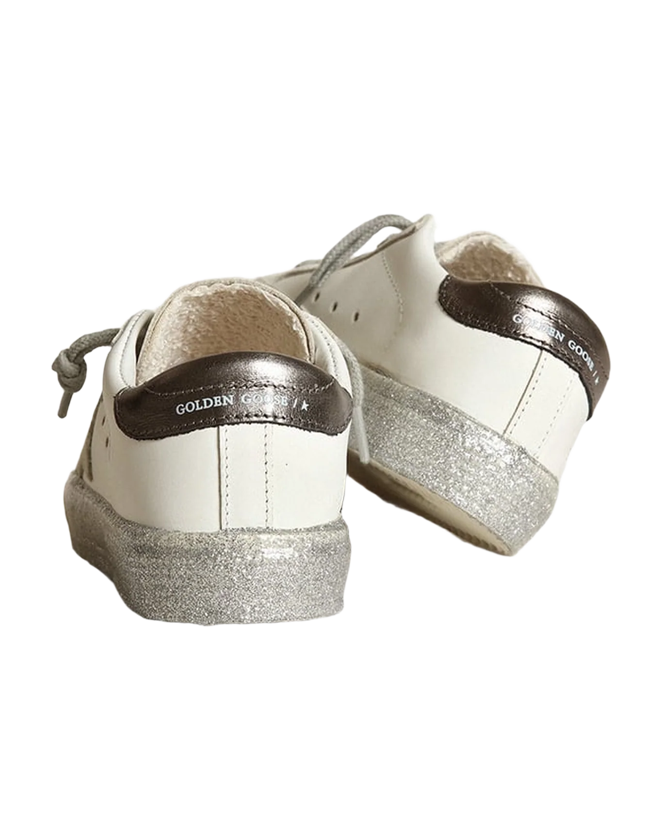 Kids | May Junior with White Leather, Silver Sole & Ice Star | White x Ice x Charcoal Grey - Image 5