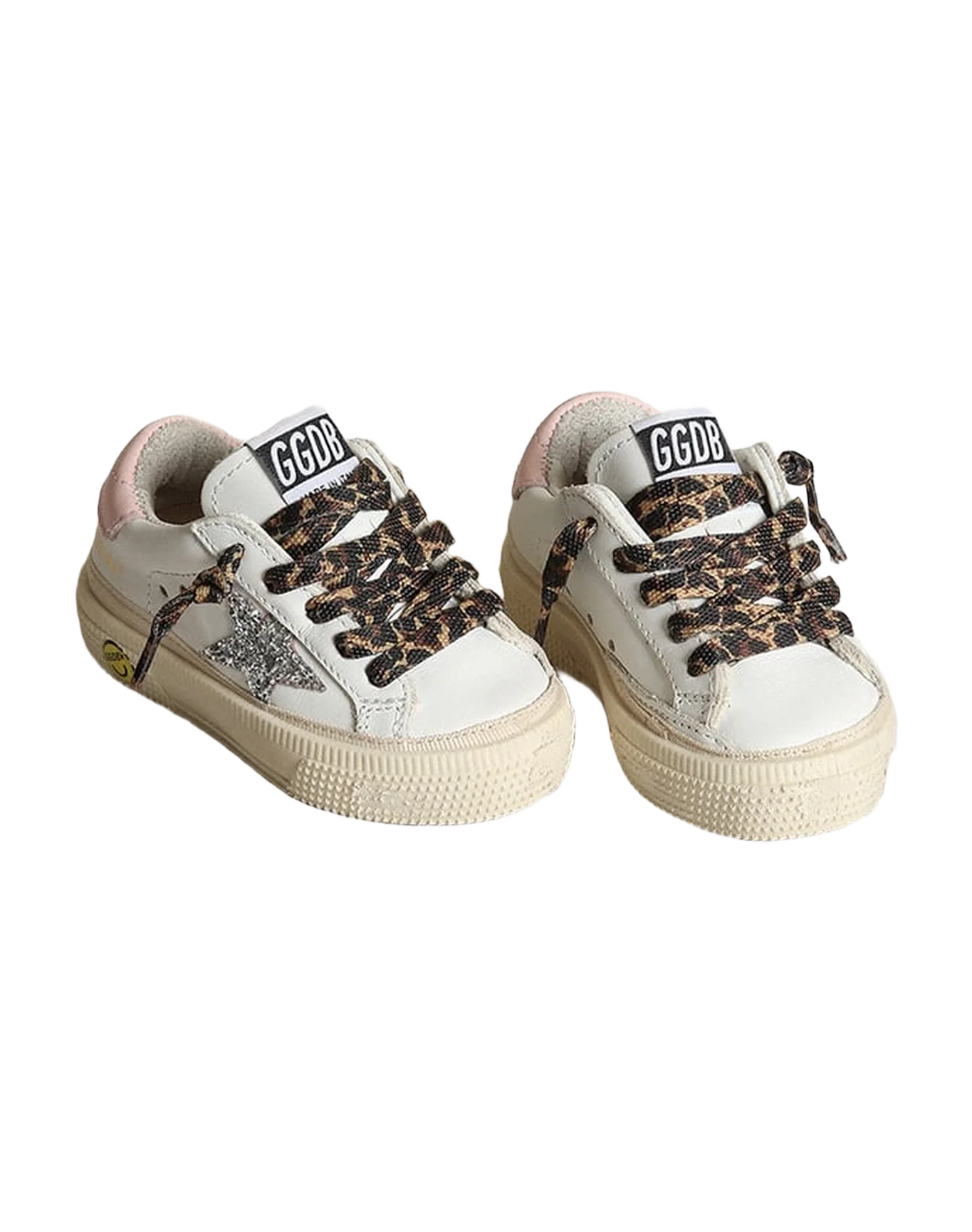 Kids | May Leather Upper & Heel Glitter Star | White x Silver x Rose Quartz - Image 4