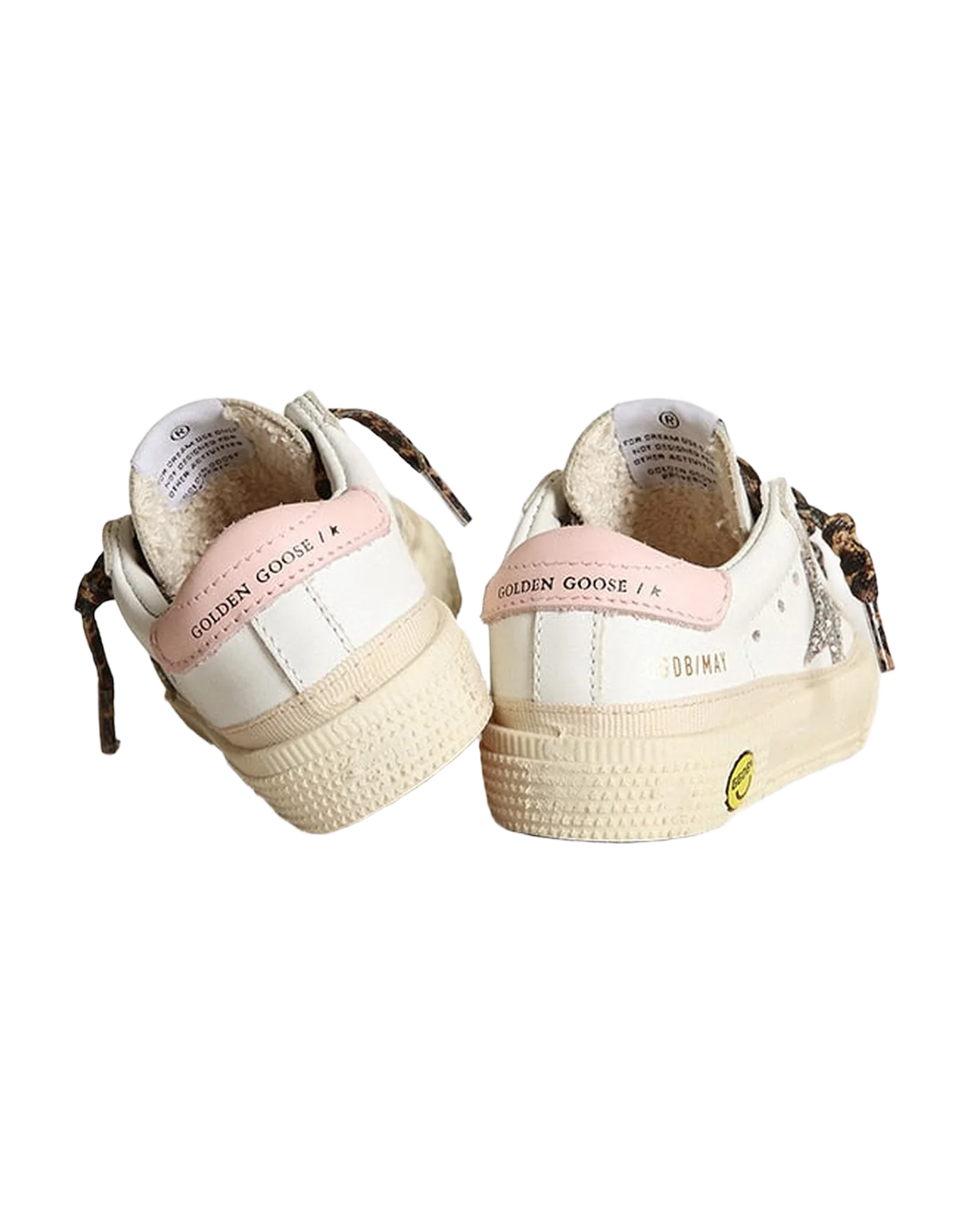 Kids | May Leather Upper & Heel Glitter Star | White x Silver x Rose Quartz - Image 9