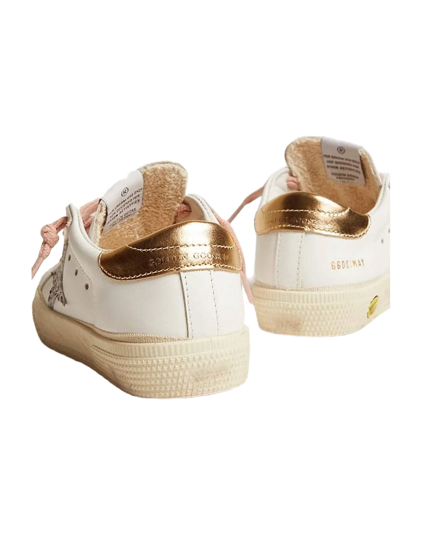 Kids | May Leather Upper Maculated Glitter Leather Star | White x White Black Maculated x Gold (V1) - Image 3