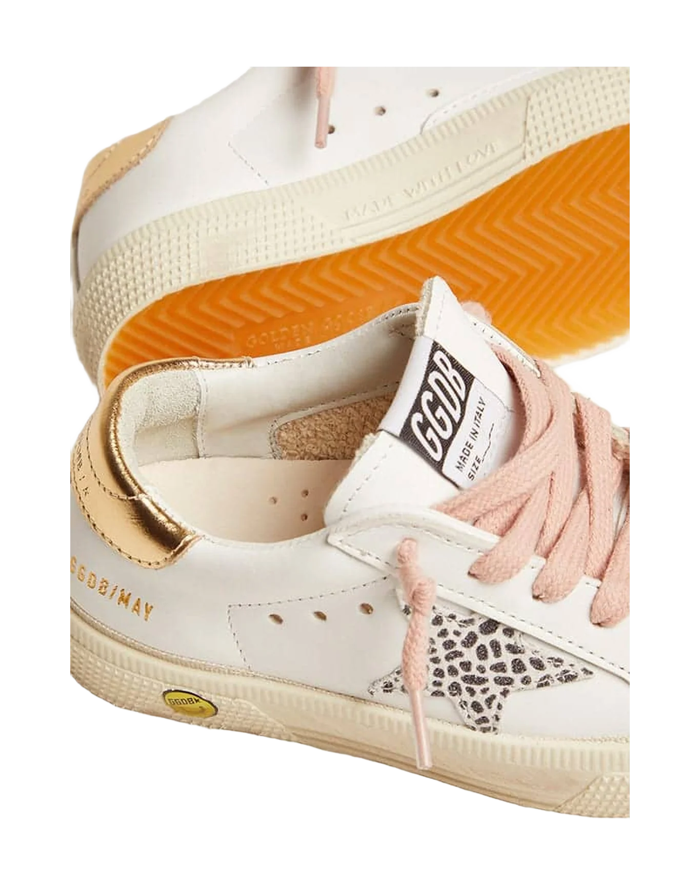 Kids | May Leather Upper Maculated Glitter Leather Star | White x White Black Maculated x Gold (V1) - Image 5
