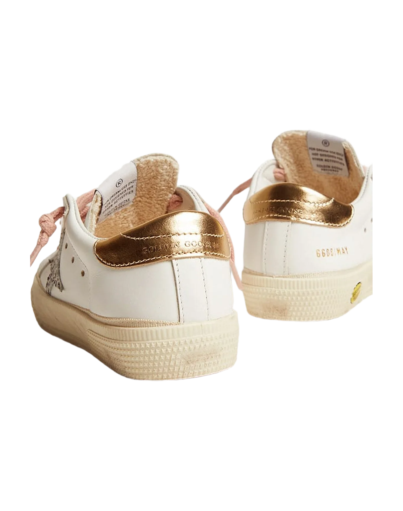 Kids | May Leather Upper Maculated Glitter Leather Star | White x White Black Maculated x Gold (V1) - Image 7