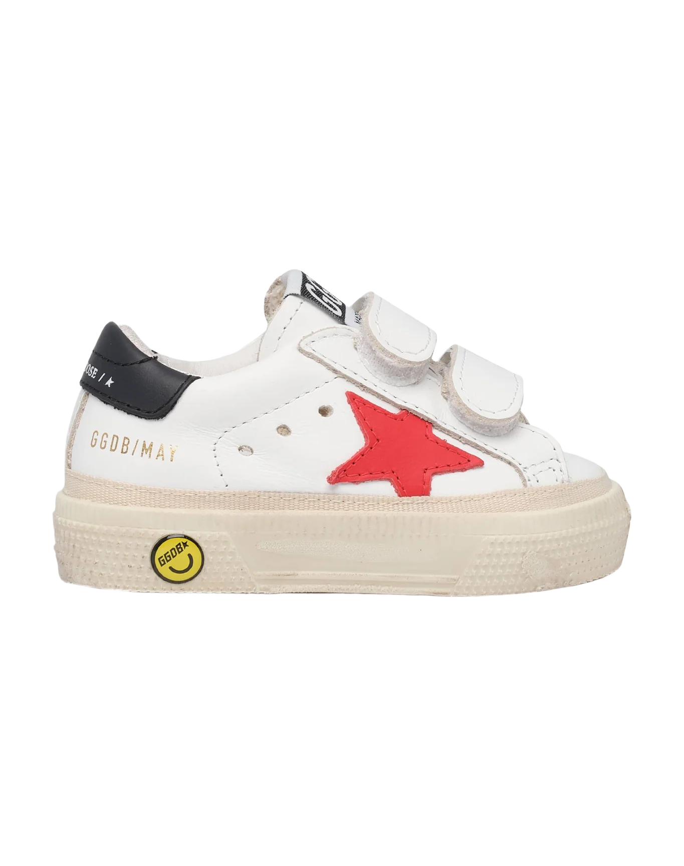 Kids | May Young White Leather with Red Star & Black Heel Tab | White x Red x Night Blue - Image 5