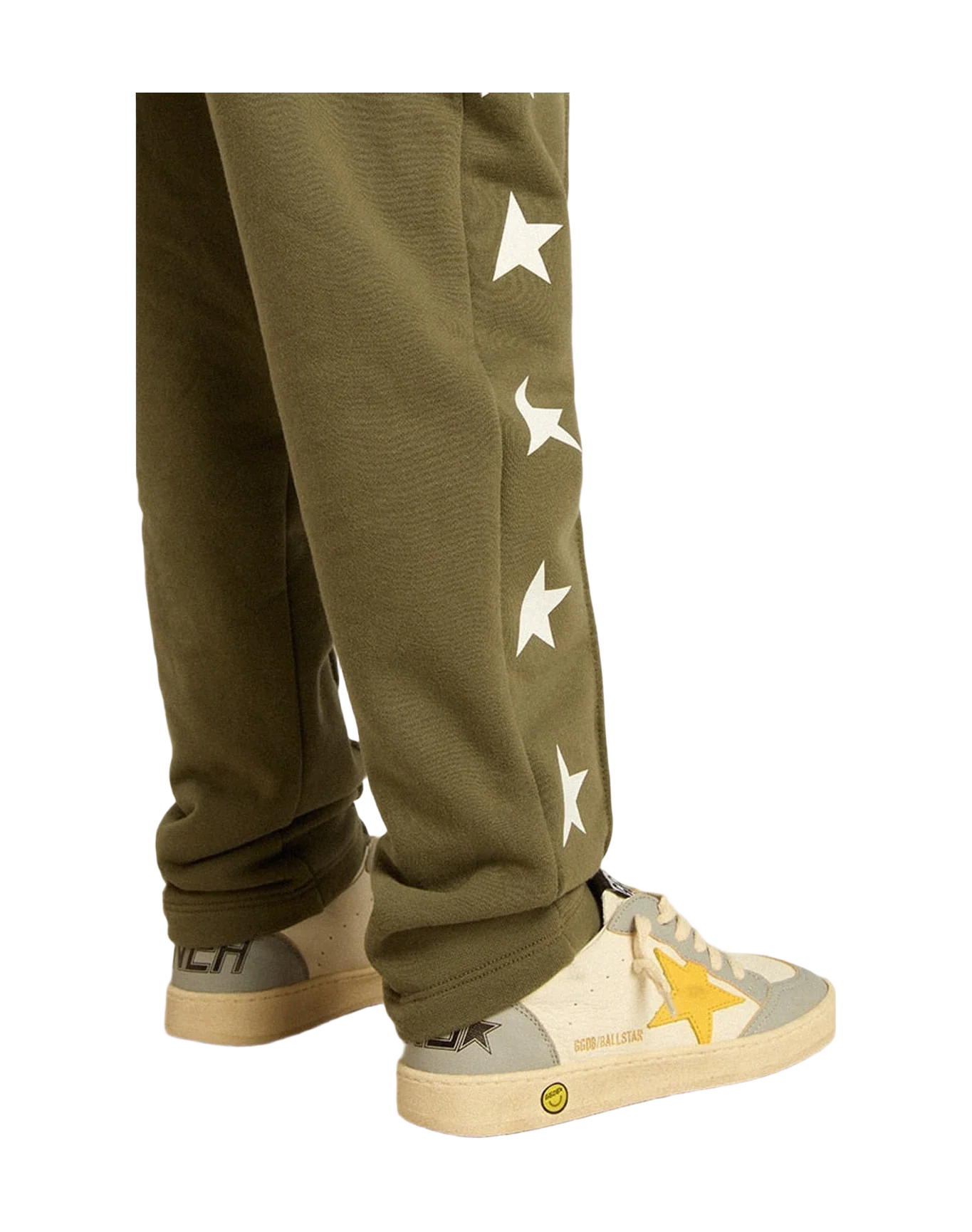Kids | Military-Green Joggers with White Stars | Ivy Green x White