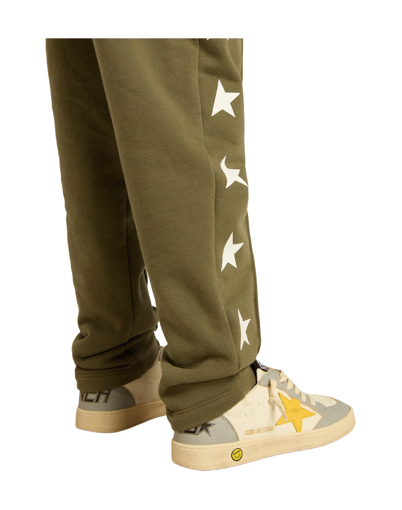 Kids | Military-Green Joggers with White Stars | Ivy Green x White - Image 7