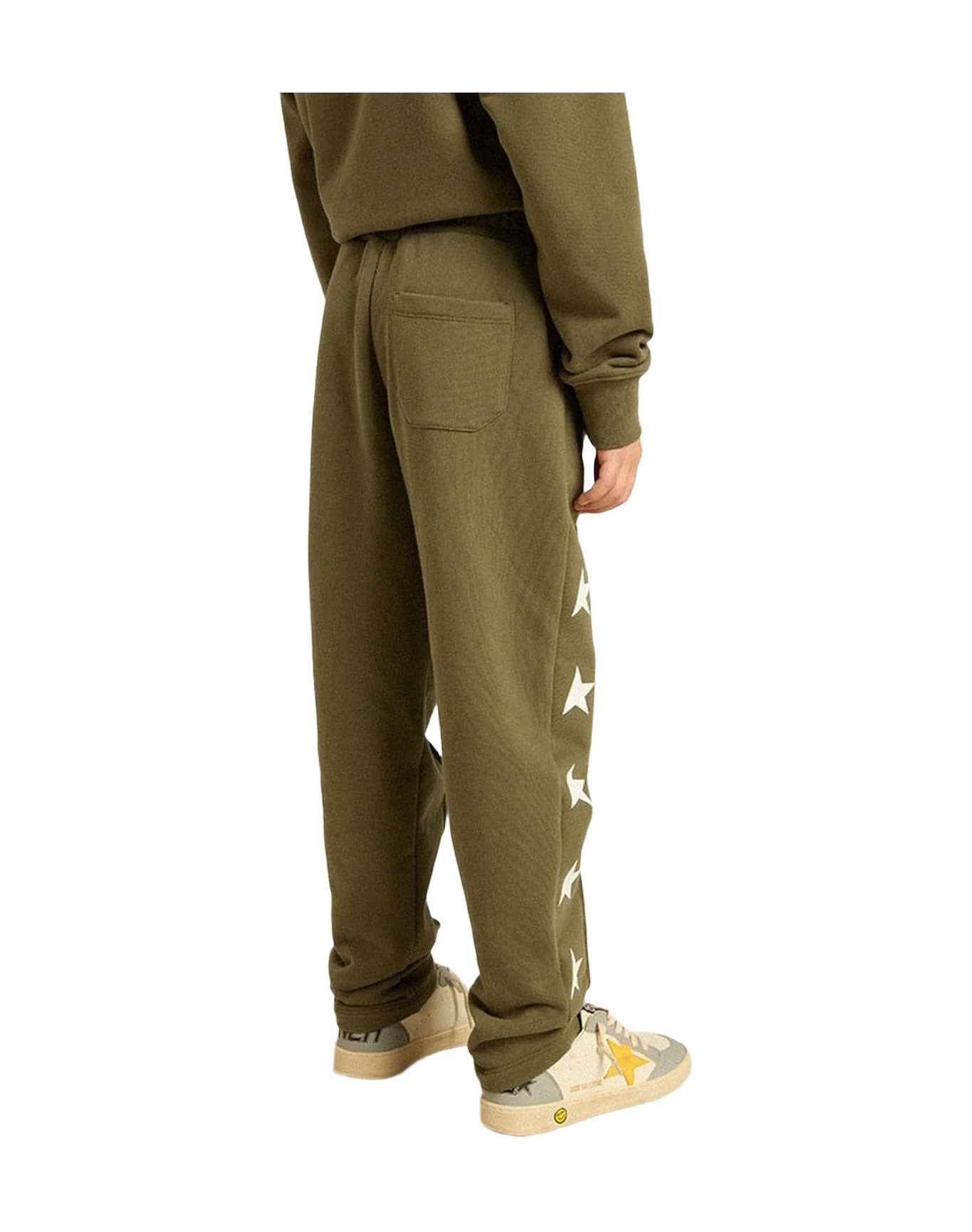 Kids | Military-Green Joggers with White Stars | Ivy Green x White - Image 8