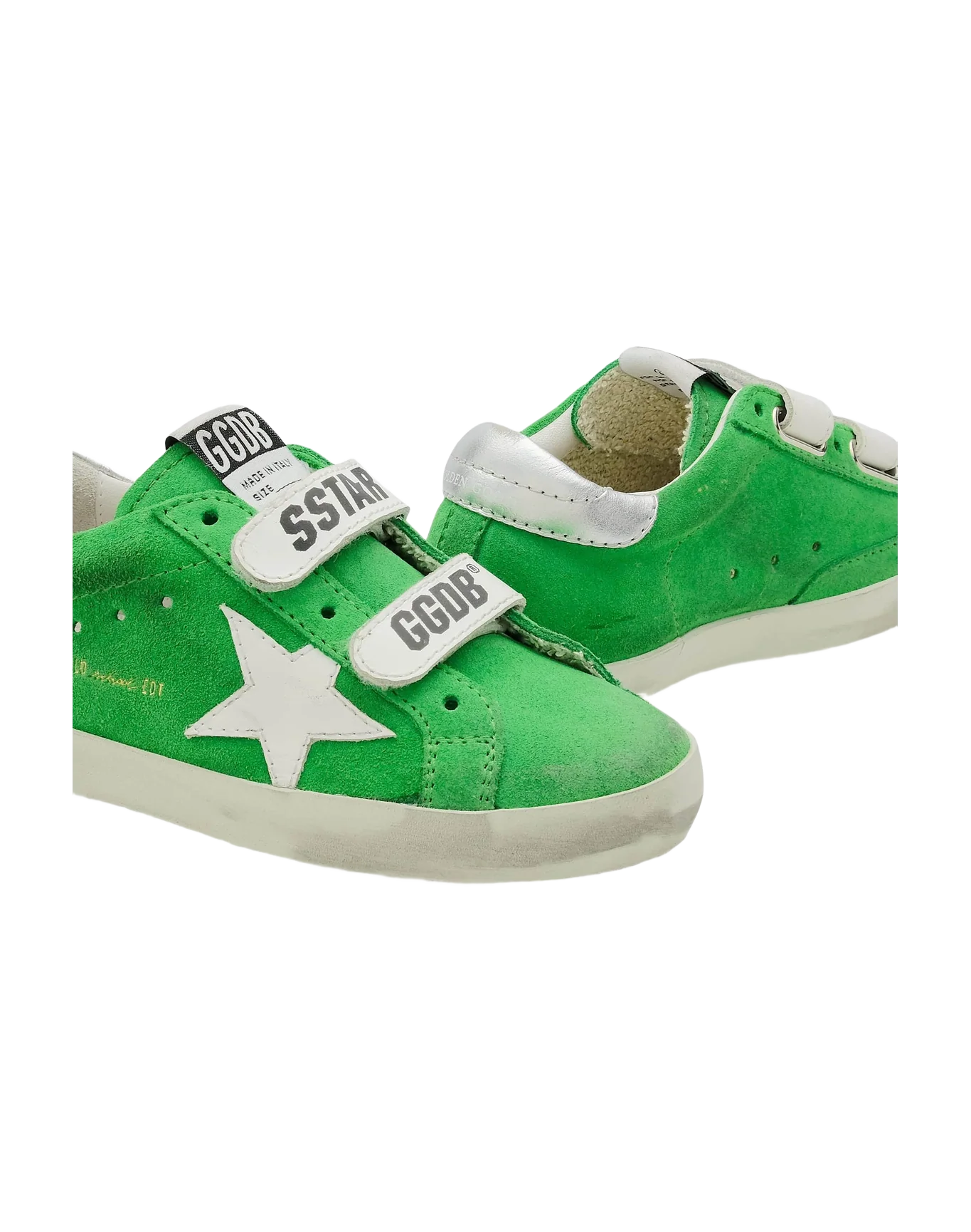 Kids | Old School Junior Bright Green/White/Silver | Bright Green x White x Silver - Image 2
