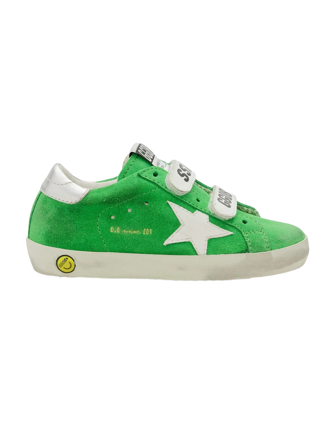 Kids | Old School Junior Bright Green/White/Silver | Bright Green x White x Silver - Image 4