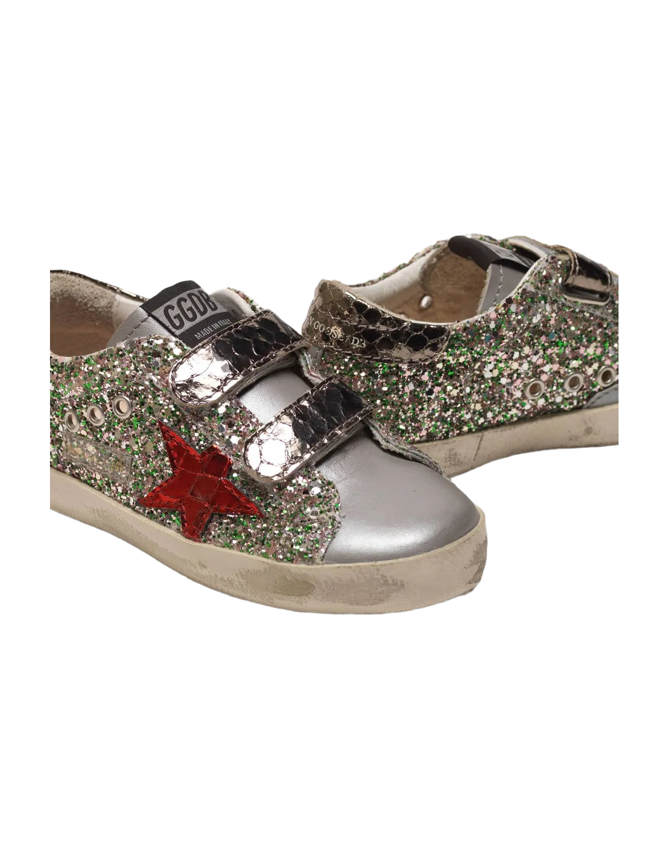 Kids | Old School Sneakers with Glitter & Red Star (V1) - Image 2