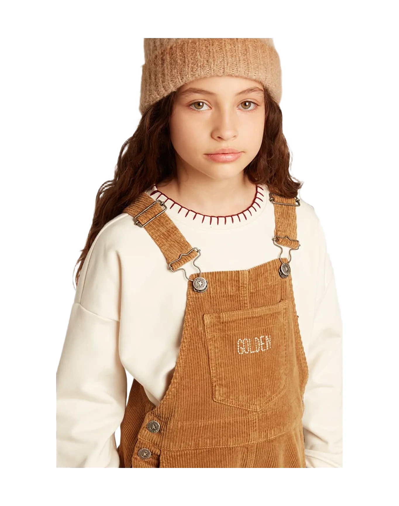 Kids | Overalls Bark-Colored Velvet-Effect Cotton | Cartouche - Image 6