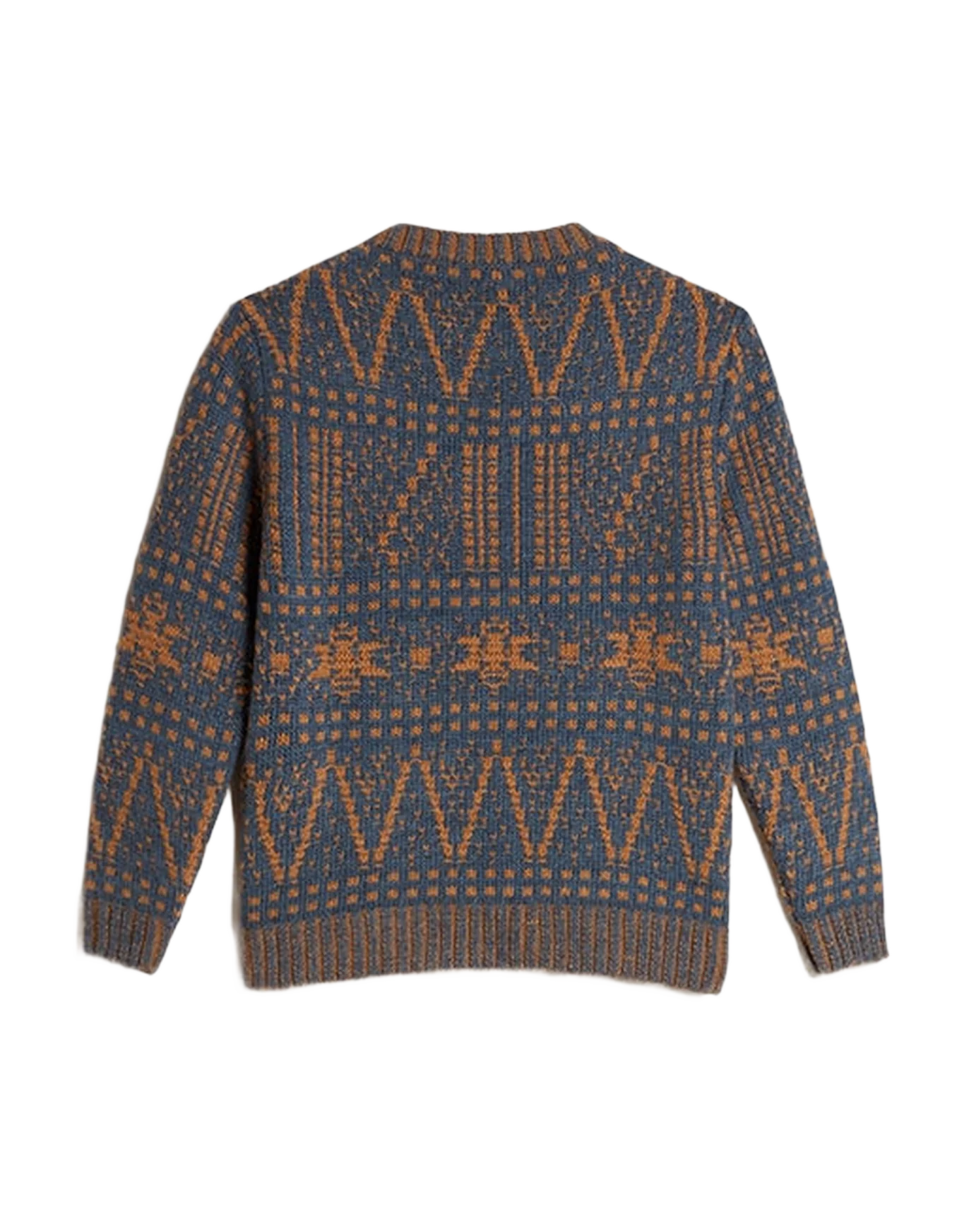 Kids | Round-Neck Sweater with Blue Fair Isle Motif | Sea Storm x Malt Ball - Image 12