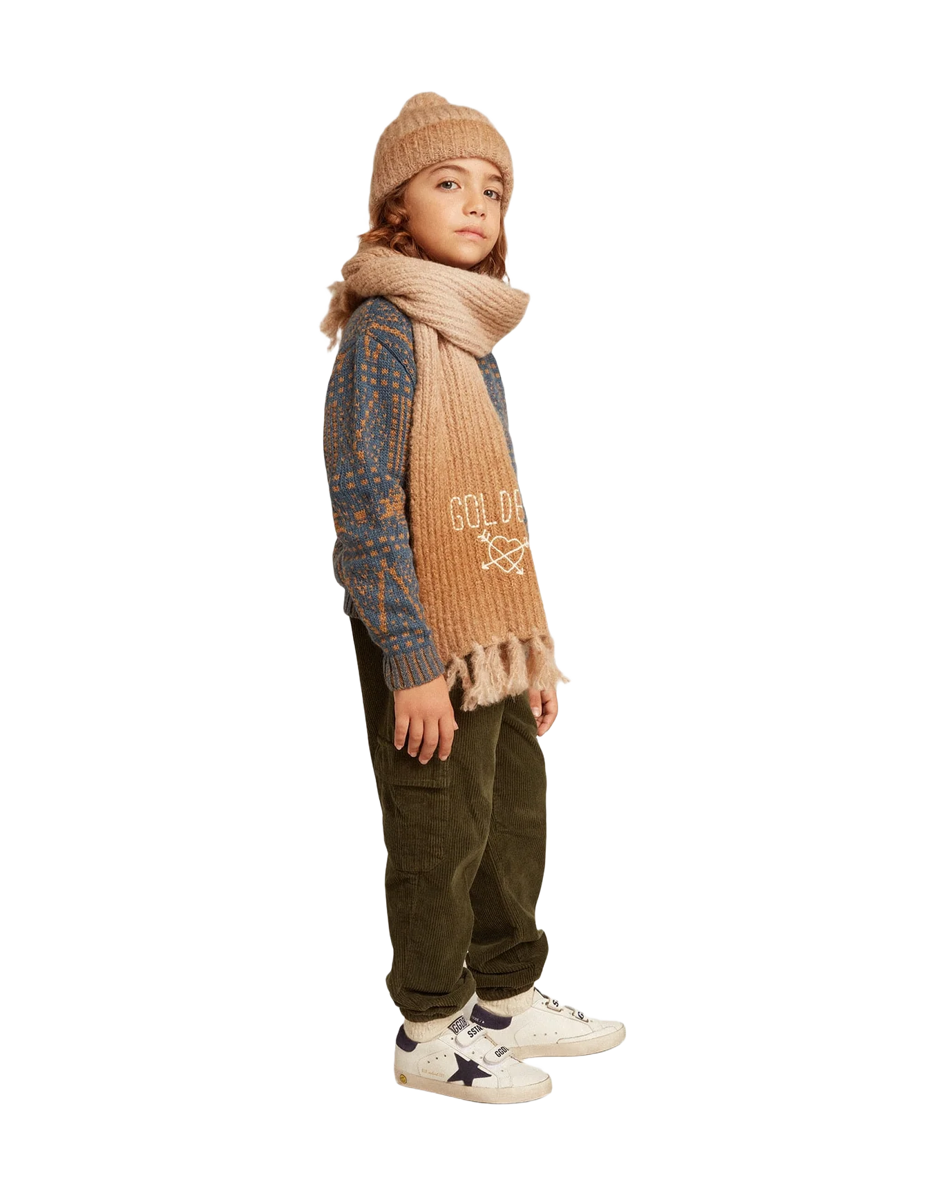 Kids | Round-Neck Sweater with Blue Fair Isle Motif | Sea Storm x Malt Ball - Image 2