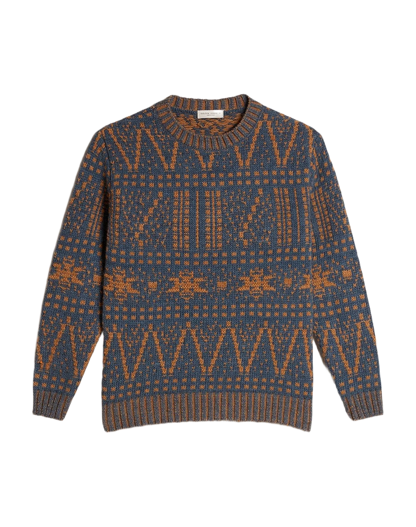 Kids | Round-Neck Sweater with Blue Fair Isle Motif | Sea Storm x Malt Ball - Image 9
