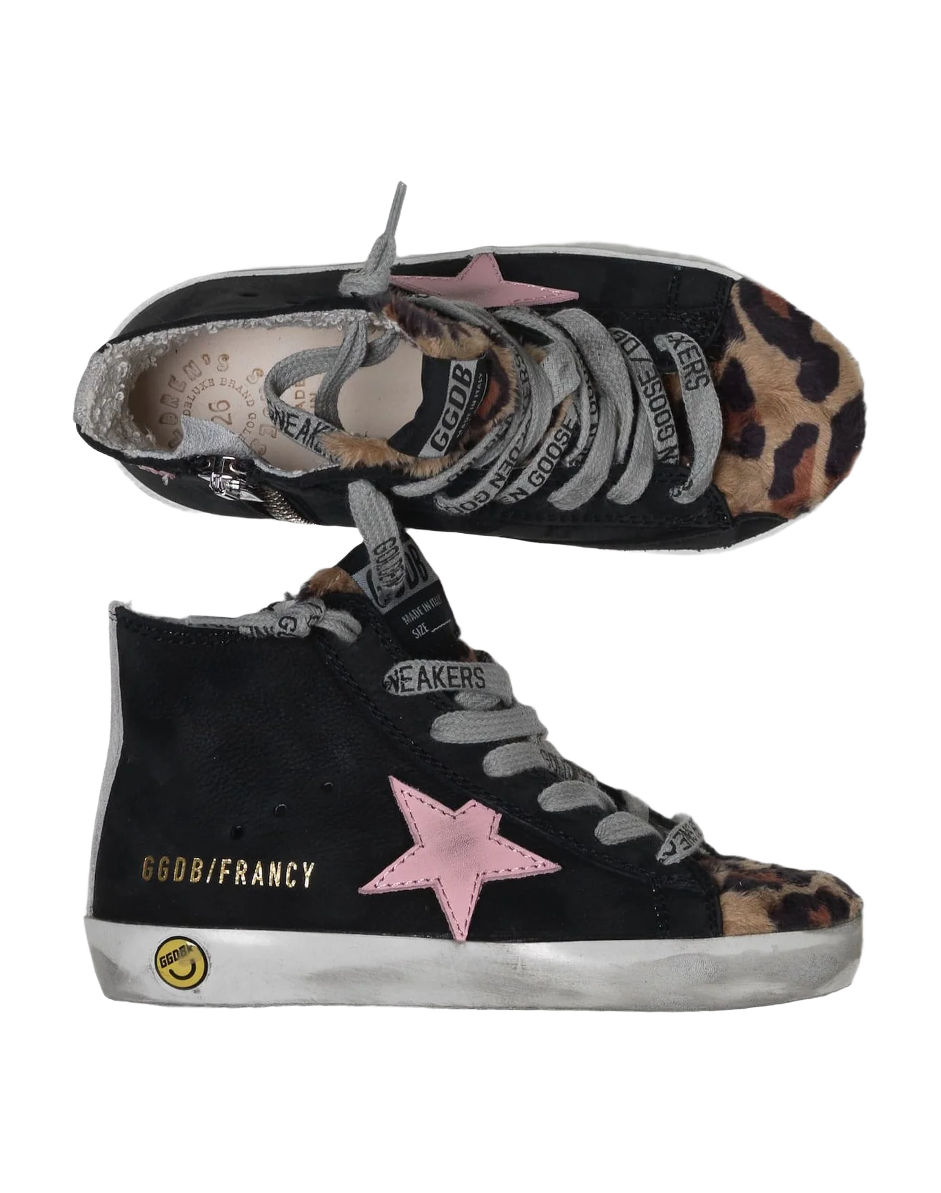 Kids | Sneakers Francy Black & Leopard with Pink Star - Image 3