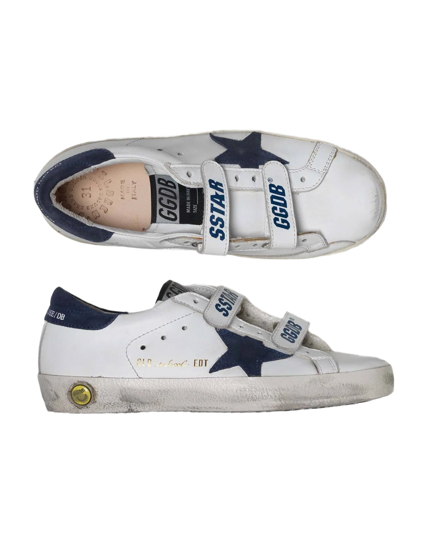 Kids | Sneakers Old School White Leather-Navy Star - Image 2