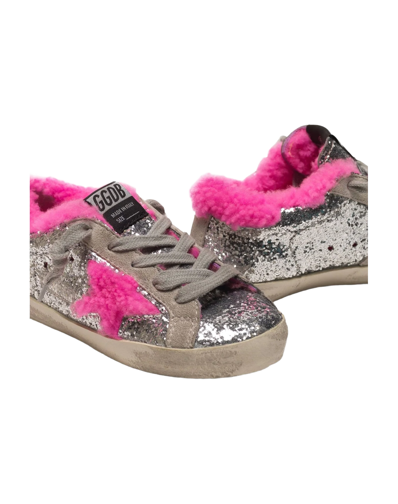 Kids | Sneakers Super-Star Silver Glitter-Fuxia Star