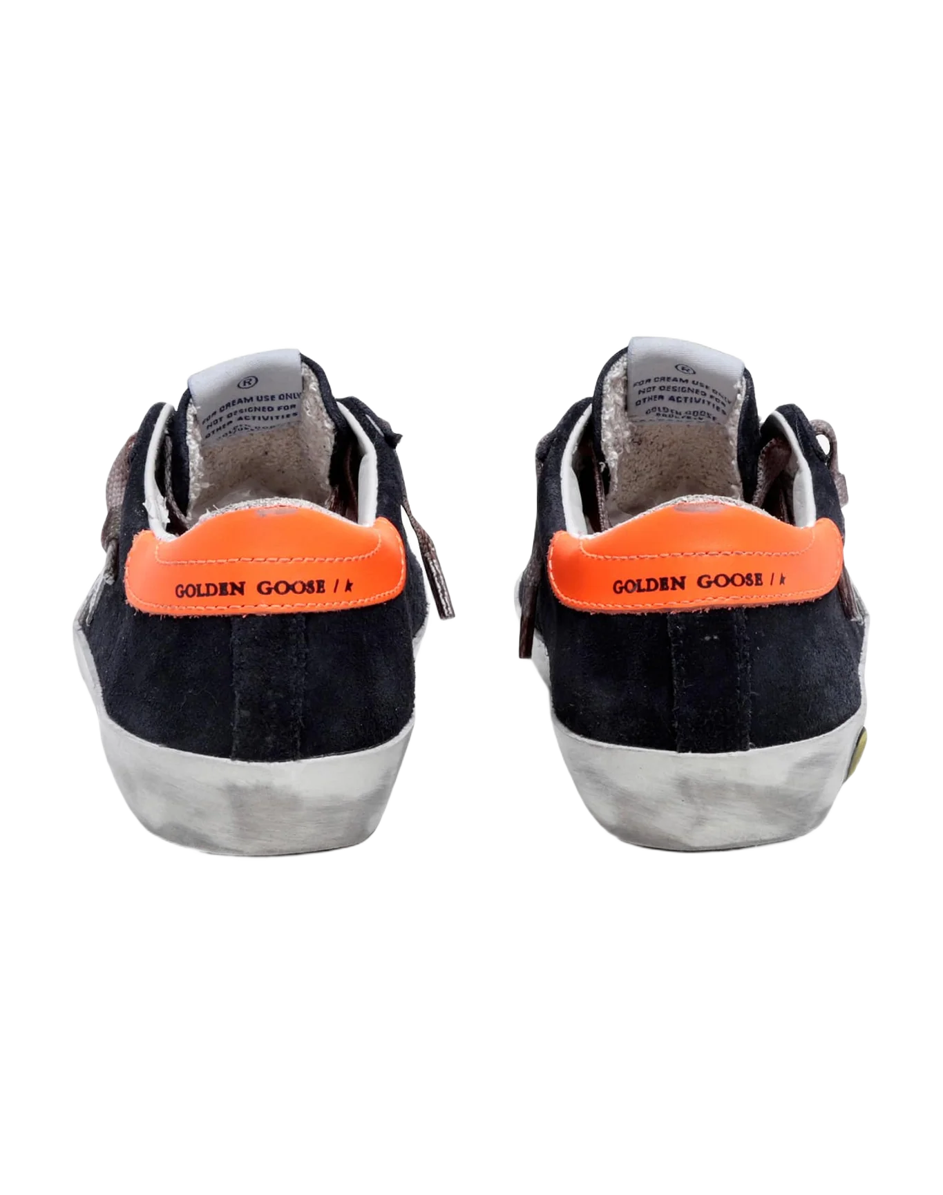 Kids | Super-Star Junior Night Blue Suede with Silver Star & Orange Heel Tab | Night Blue x Silver x Fluo Orange - Image 5