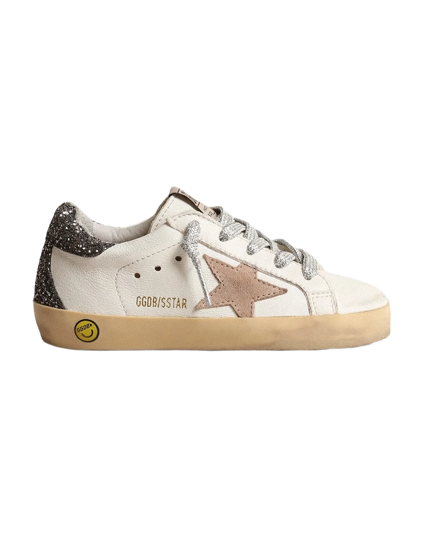 Kids | Super-Star Junior with A Hazelnut Star & Glitter Heel Tab | Cream x Beige x Dark Grey - Image 4